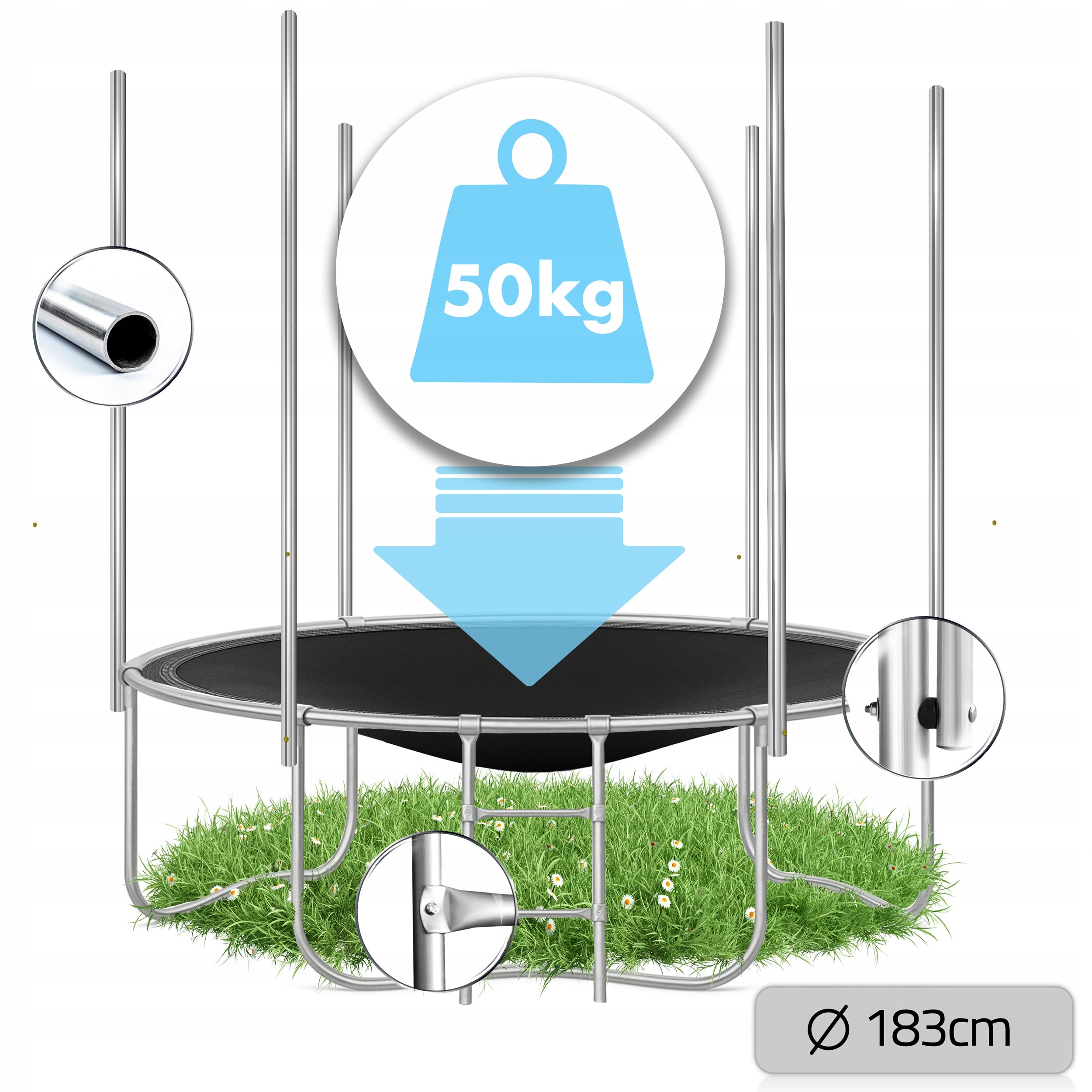 GARDEN TRAMPOLINE for children with outdoor netting 183cm 6ft NEOSPORT Brand Neo-sport