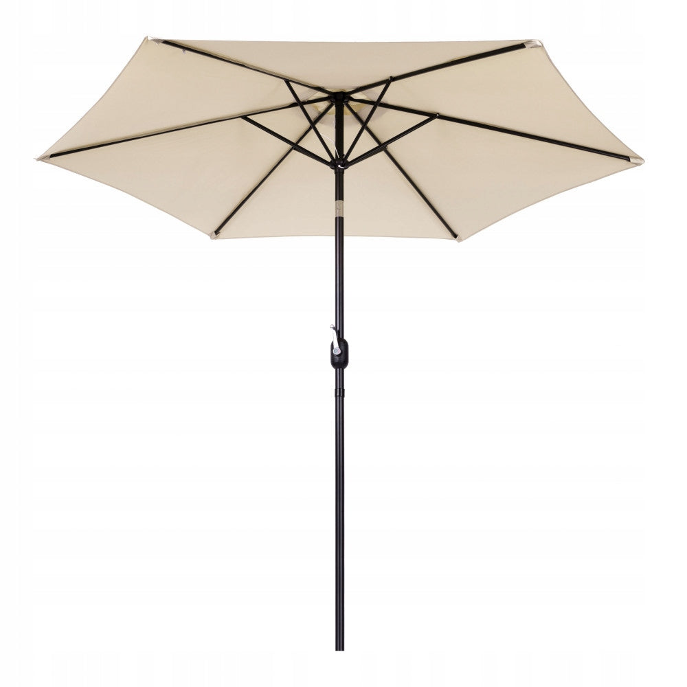 GARDEN UMBRELLA 270 CM BEIGE WITH CRANK POLYESTER Diameter/width 270 cm