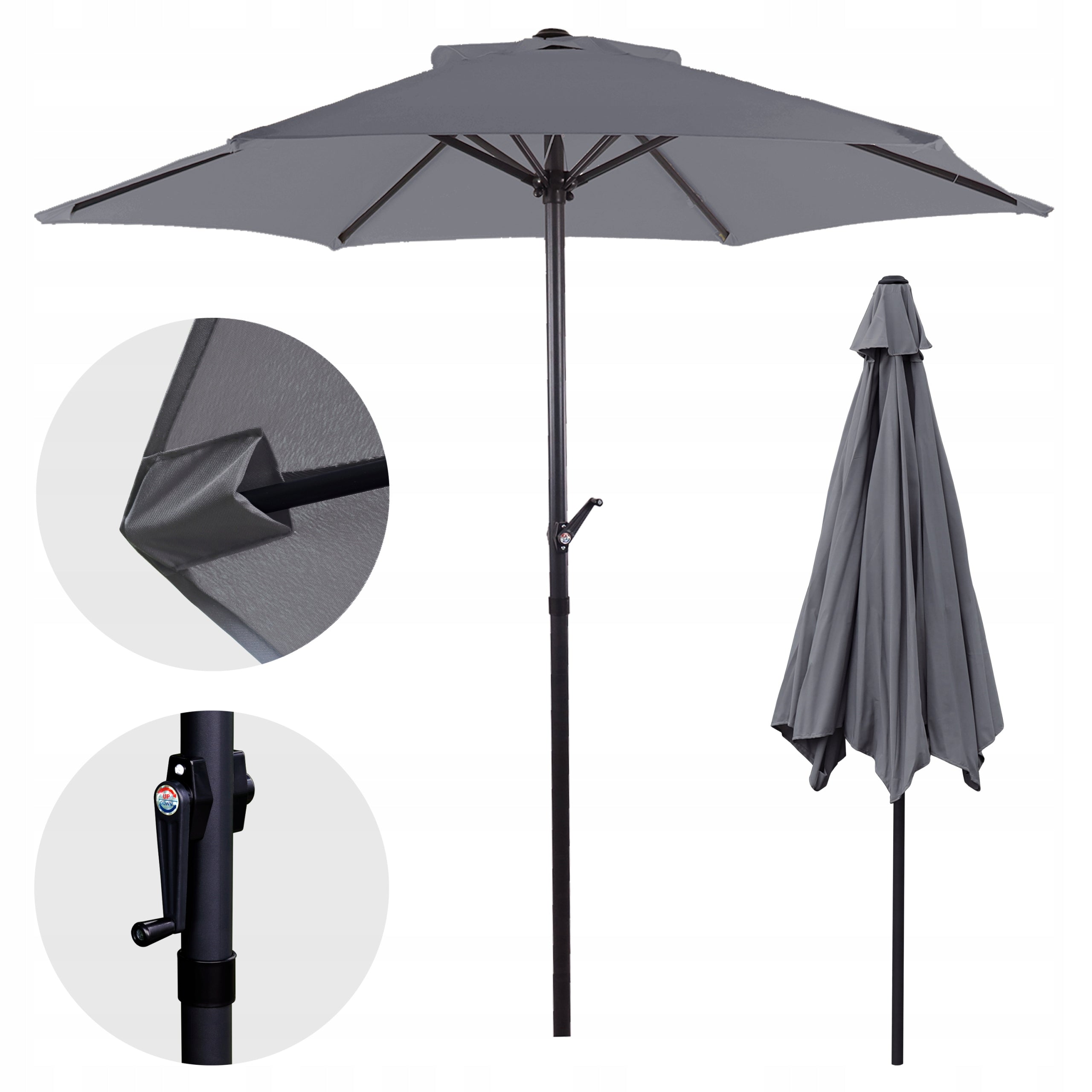 GARDEN UMBRELLA 300 CM WATERPROOF STRONG SOLID FOLDING WITH CRANK