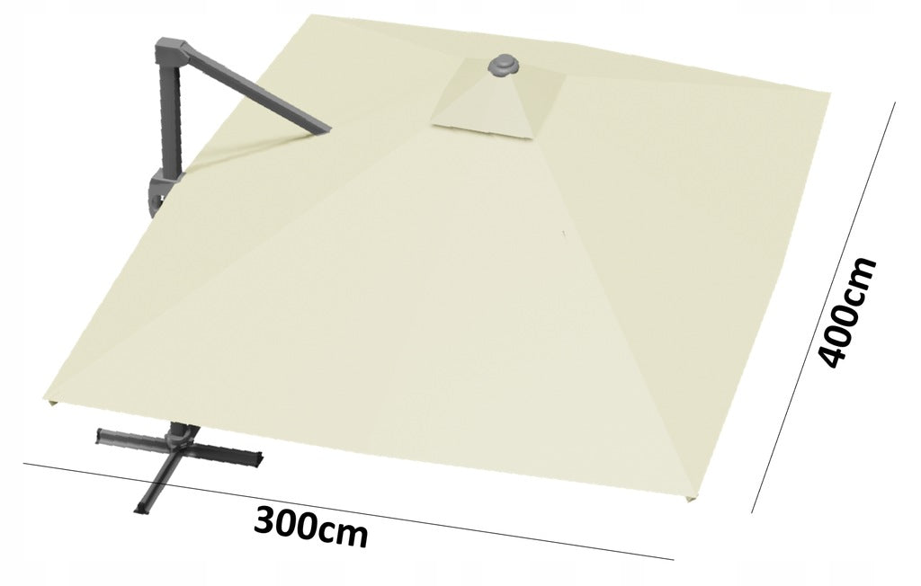 GARDEN UMBRELLA 3x4m BEIGE ROMA LED FOLDABLE LARGE LED + COVER Manufacturer GardenLine