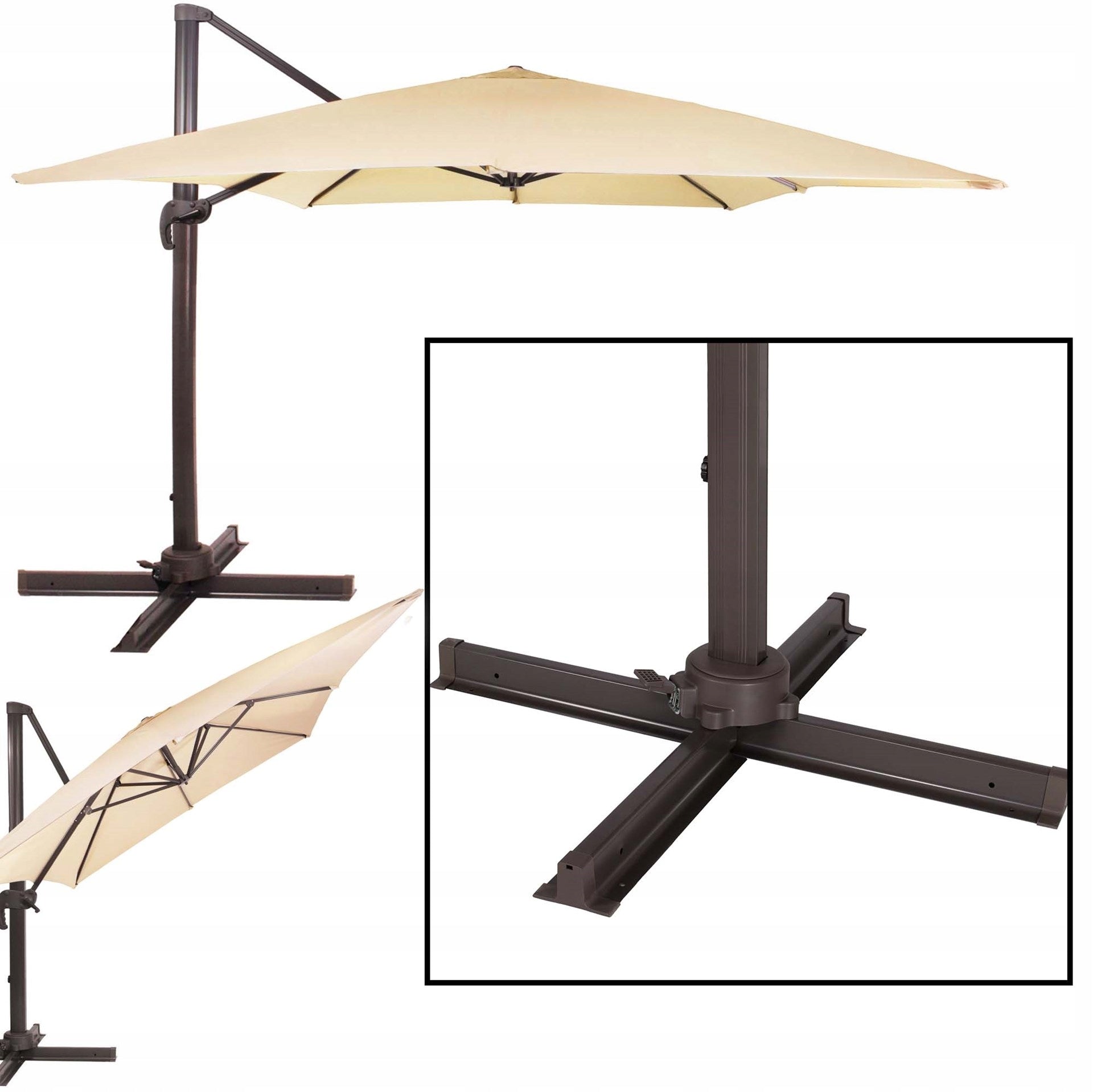 GARDEN UMBRELLA 500 cm BEIGE LARGE FOLDING with boom + COVER FREEBIE Manufacturer code GU0049