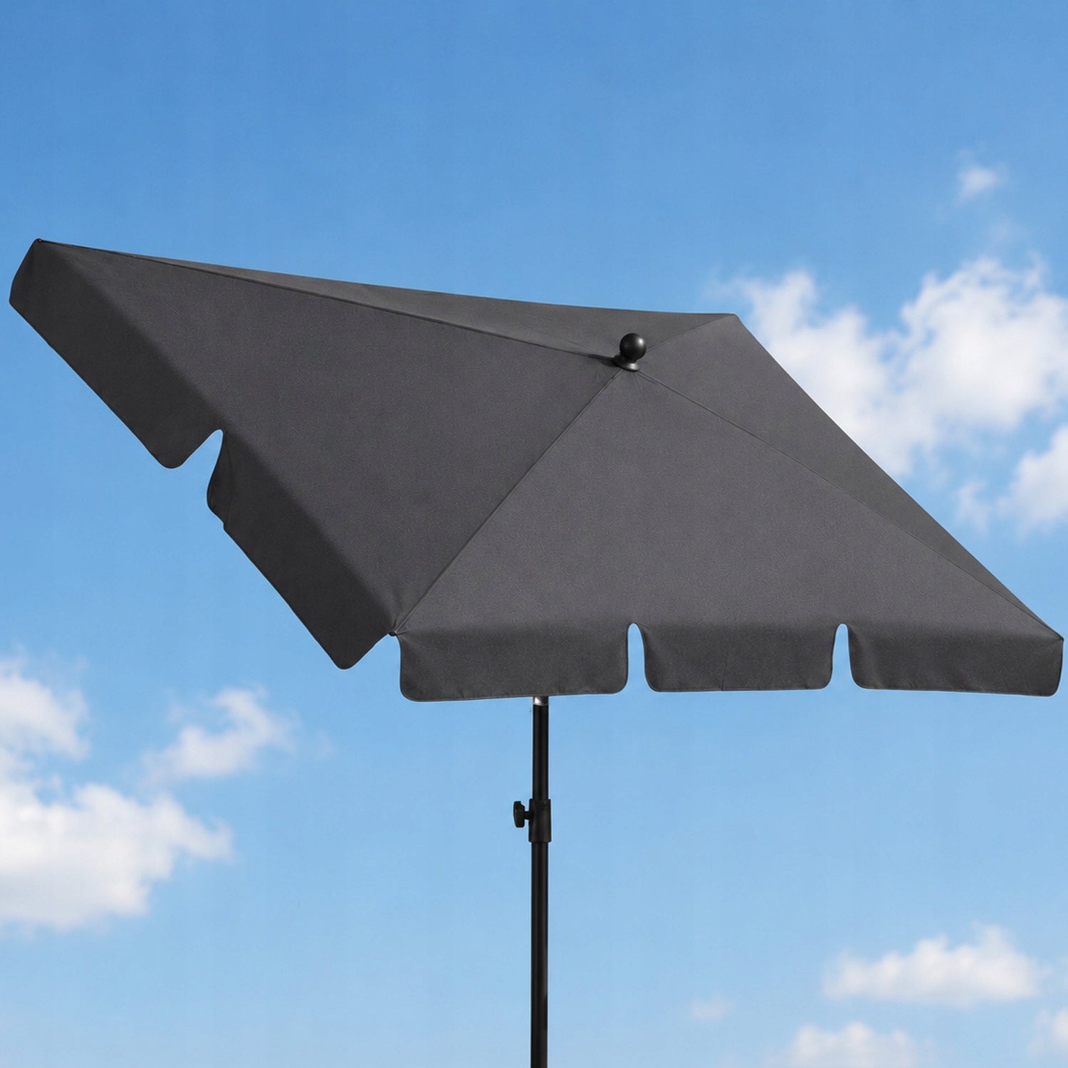 GARDEN UMBRELLA BALCONY RECTANGULAR LARGE FOR BALCONY GARDEN 200X130CM GREY Diameter/width 200 cm