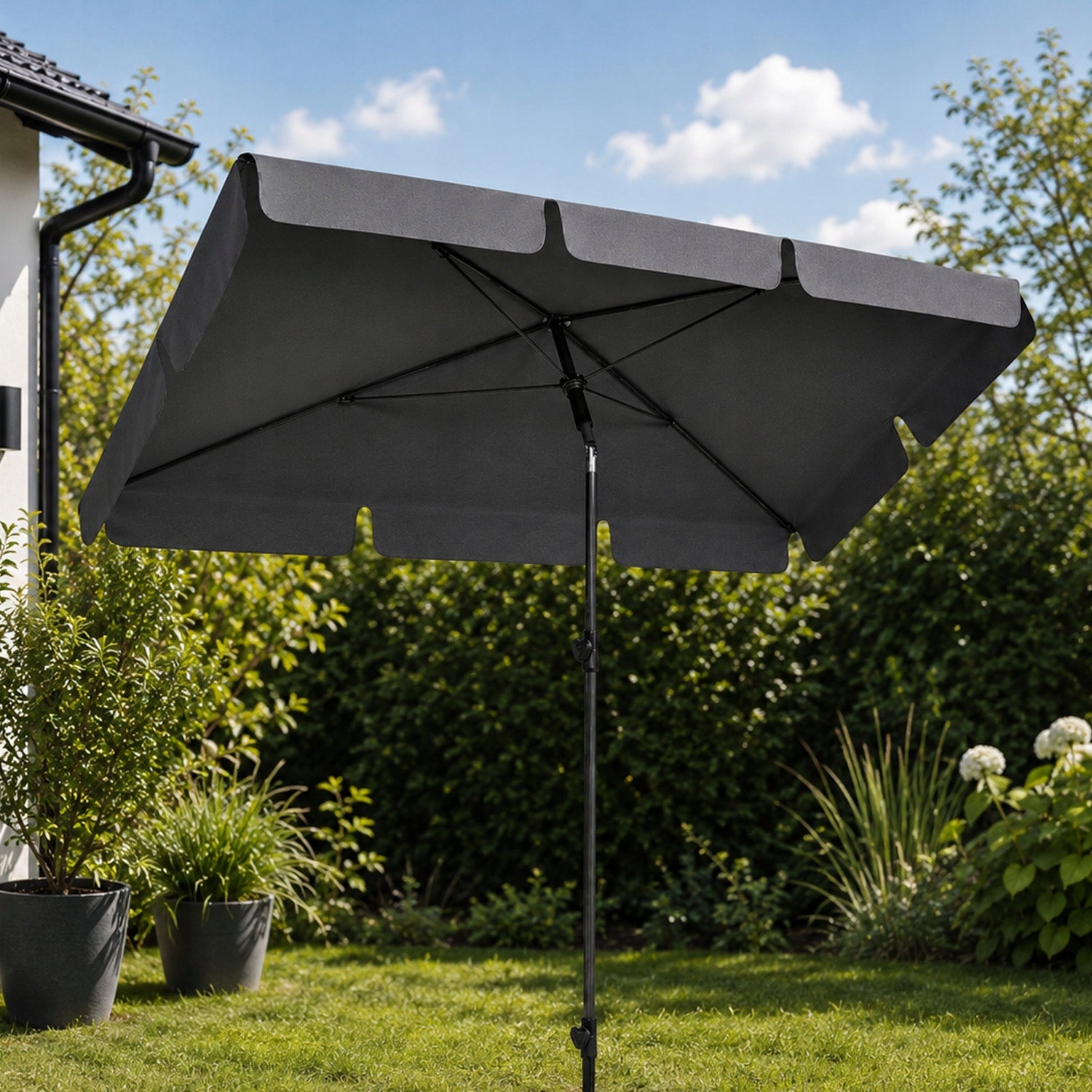 GARDEN UMBRELLA BALCONY RECTANGULAR LARGE FOR BALCONY GARDEN 200X130CM GREY EAN (GTIN) 5906186340396
