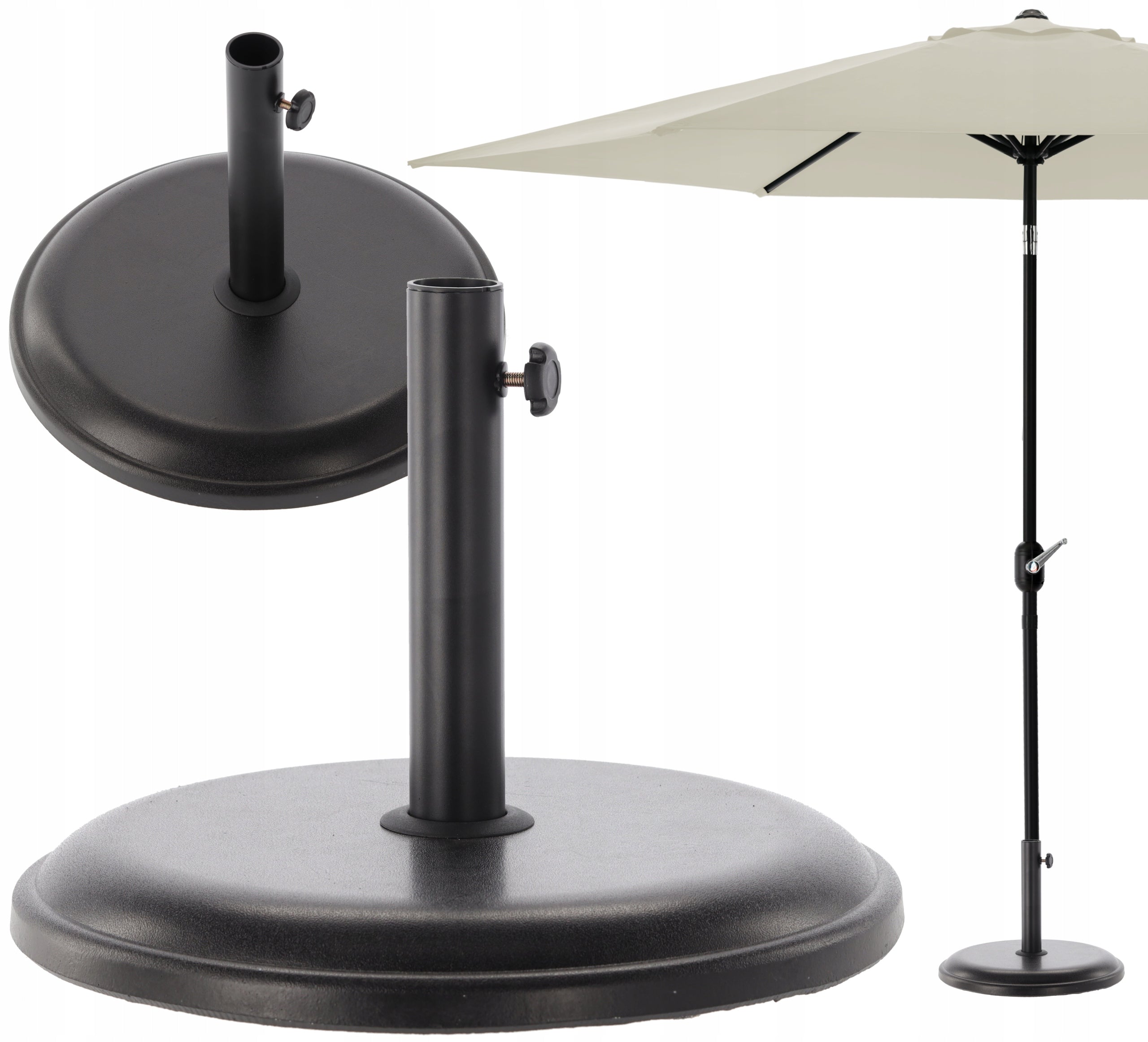 GARDEN UMBRELLA BASE STAND 16KG CONCRETE BLACK STRONG