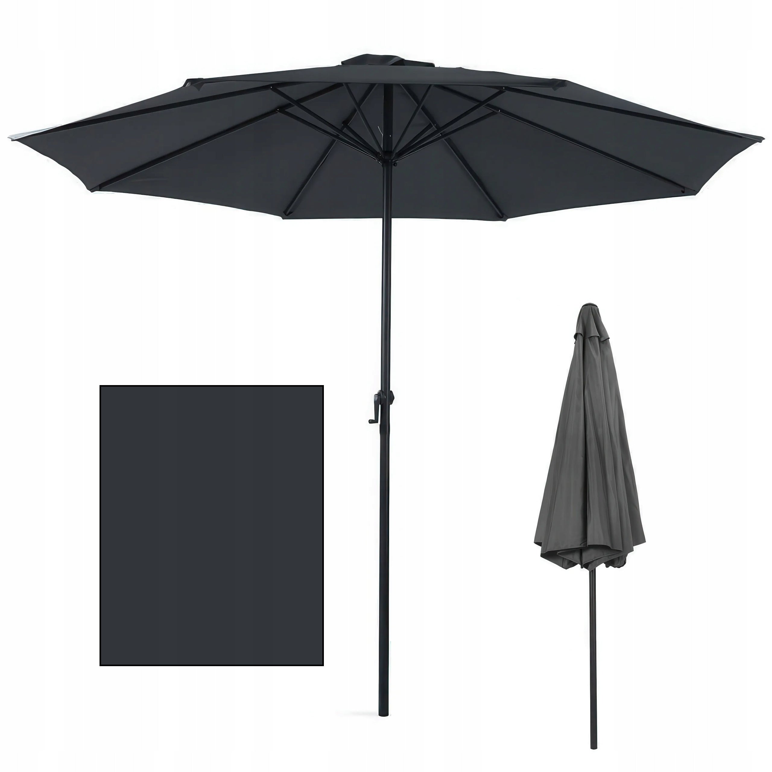 GARDEN UMBRELLA Balcony for Terrace Folding MOOREA Large 300 cm SOLID