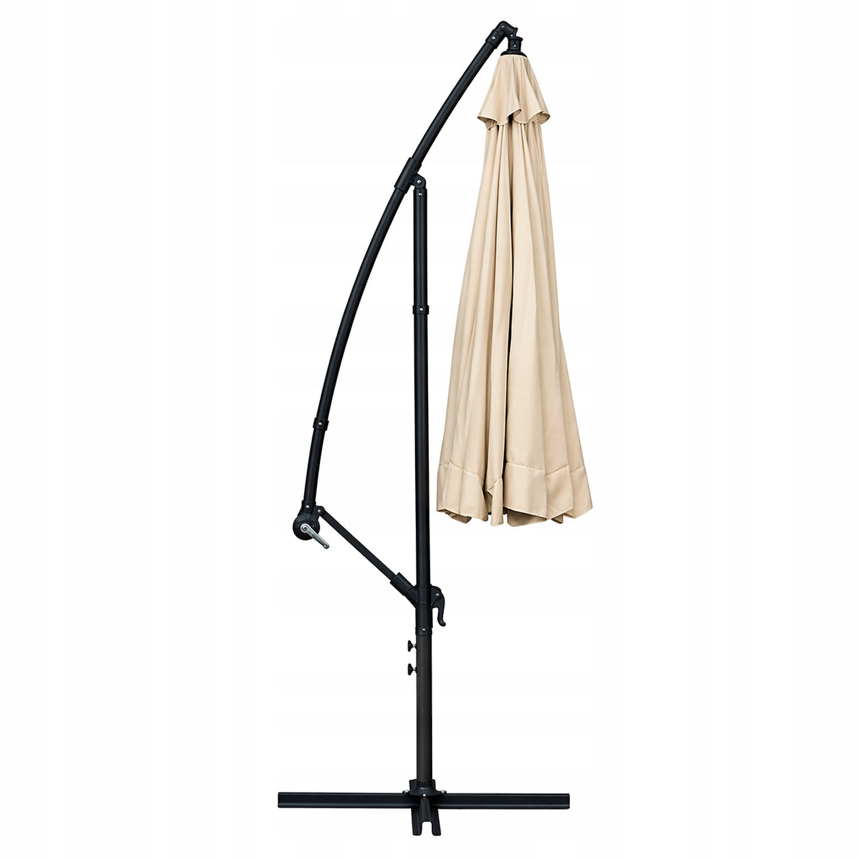 GARDEN UMBRELLA FOLDING 350CM LARGE WITH VALANCE BOOM + COVER Diameter/width 350 cm
