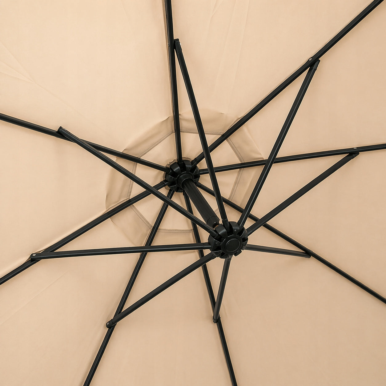 GARDEN UMBRELLA FOLDING 350CM LARGE WITH VALANCE BOOM + COVER Packaging status original