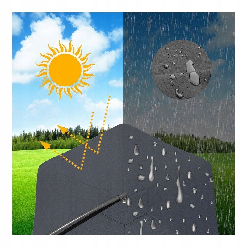 GARDEN UMBRELLA LARGE 350CM FOLDABLE WITH BOOM LED SOLAR LIGHTING Kind with boom