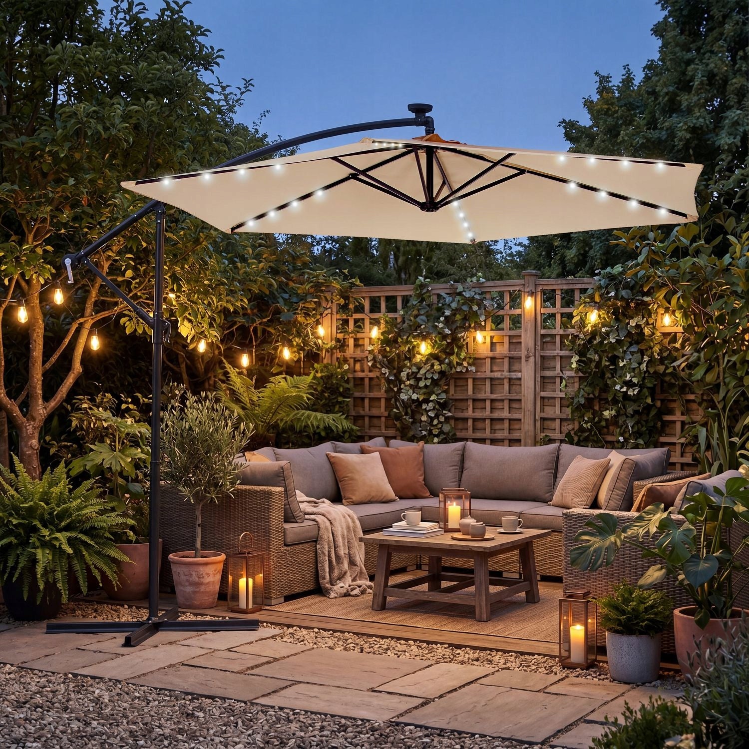 GARDEN UMBRELLA LARGE 3M FOLDING ADJUSTMENT LED BACKLIGHT LUVERNO Manufacturer code L-42896
