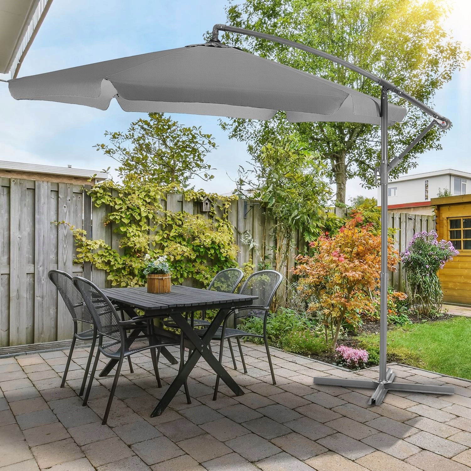 GARDEN UMBRELLA LARGE 3M FOLDING WITH BOOM CLASSIC UV50 LUVERNO Diameter/width 300 cm