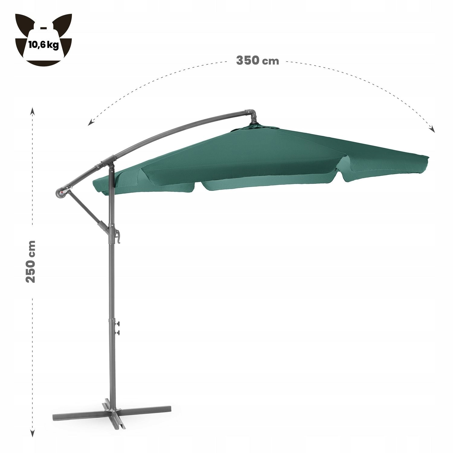GARDEN UMBRELLA LARGE 3M FOLDING WITH BOOM CLASSIC UV50 OUTTEC EAN (GTIN) 5905884421413