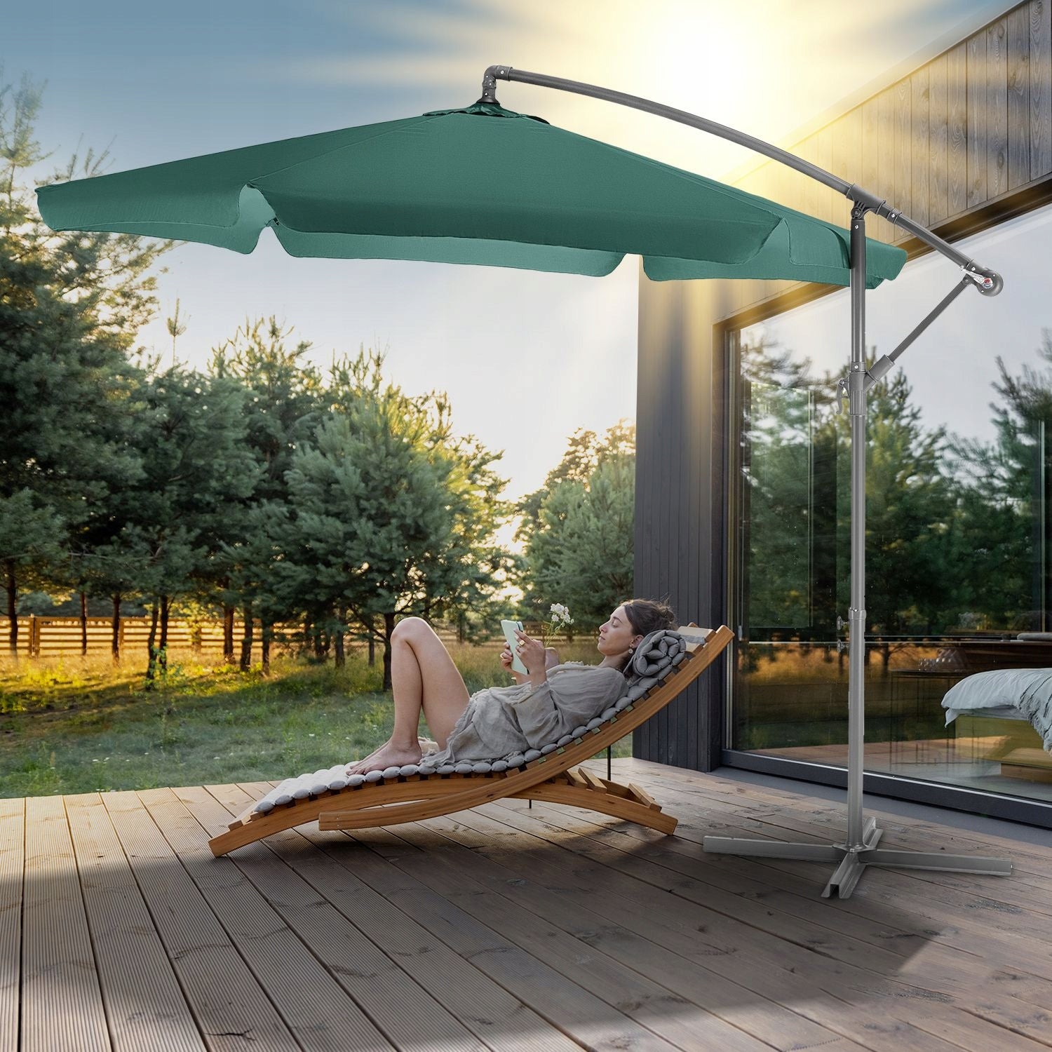 GARDEN UMBRELLA LARGE 3M FOLDING WITH BOOM CLASSIC UV50 OUTTEC Manufacturer Outtec