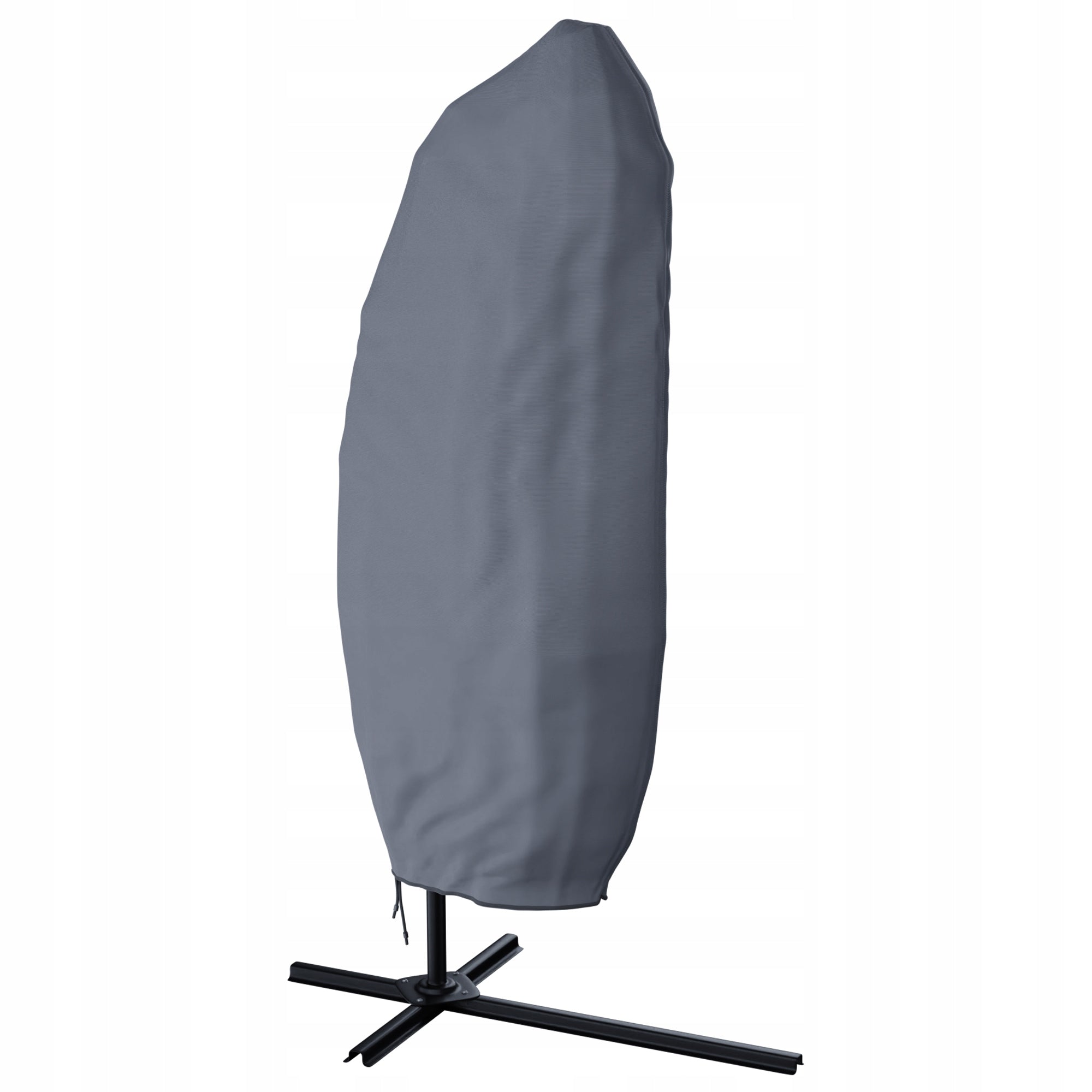 GARDEN UMBRELLA LARGE ADJUSTABLE WITH BOOM 350cm GREY + COVER Color gray