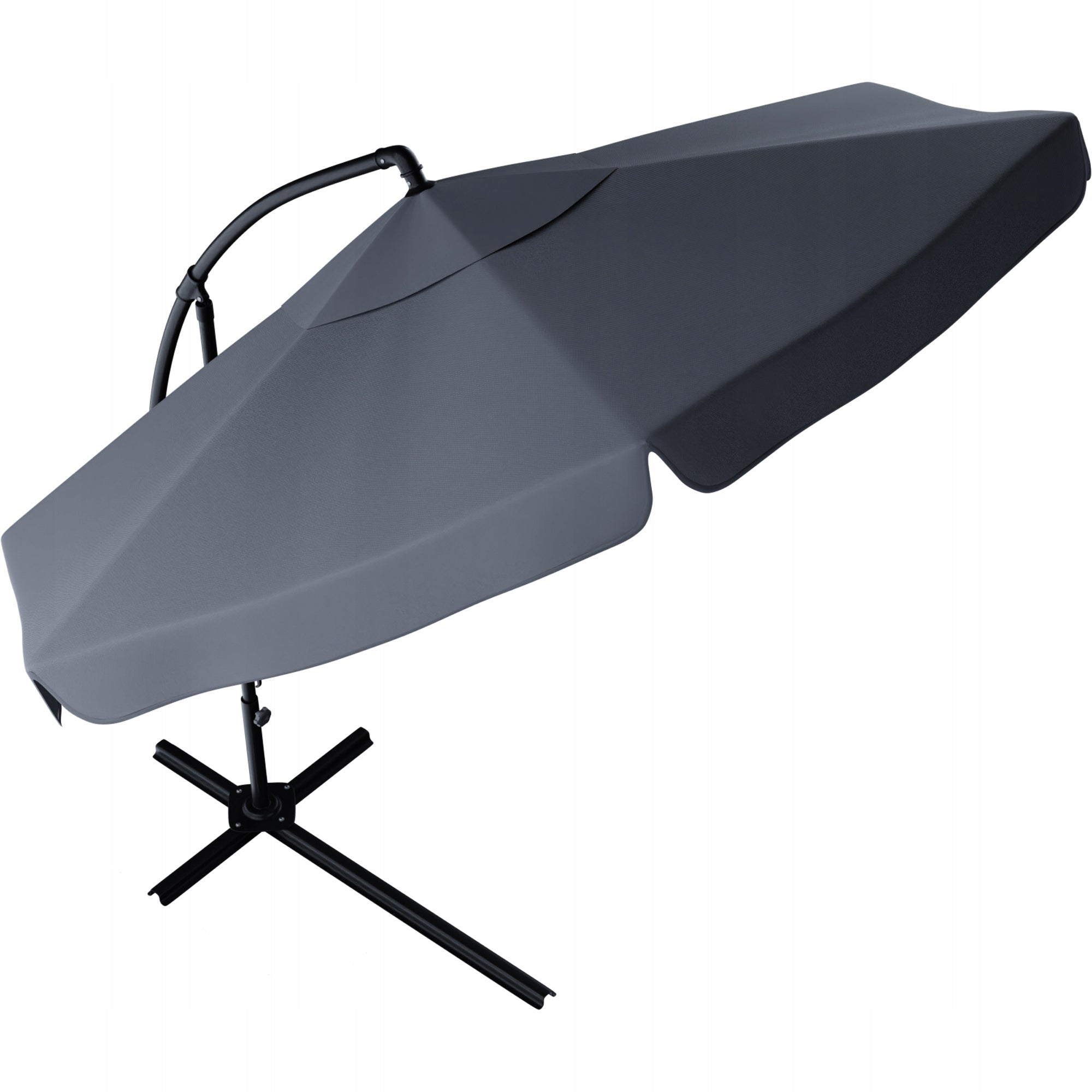 GARDEN UMBRELLA LARGE ADJUSTABLE WITH BOOM 350cm GREY + COVER Product height 250 cm