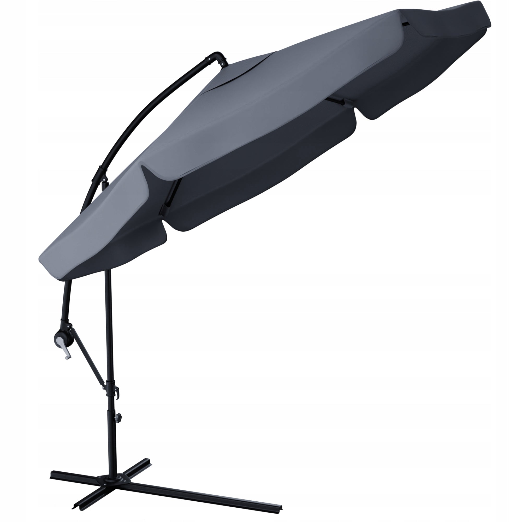 GARDEN UMBRELLA LARGE ADJUSTABLE WITH BOOM 350cm GREY + COVER Product weight with unit packaging 12.5 kg