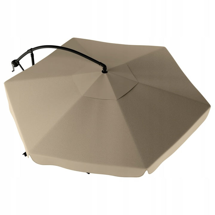GARDEN UMBRELLA LARGE FOLDING 350cm WITH BOOM BEIGE + COVER Diameter/width 350 cm