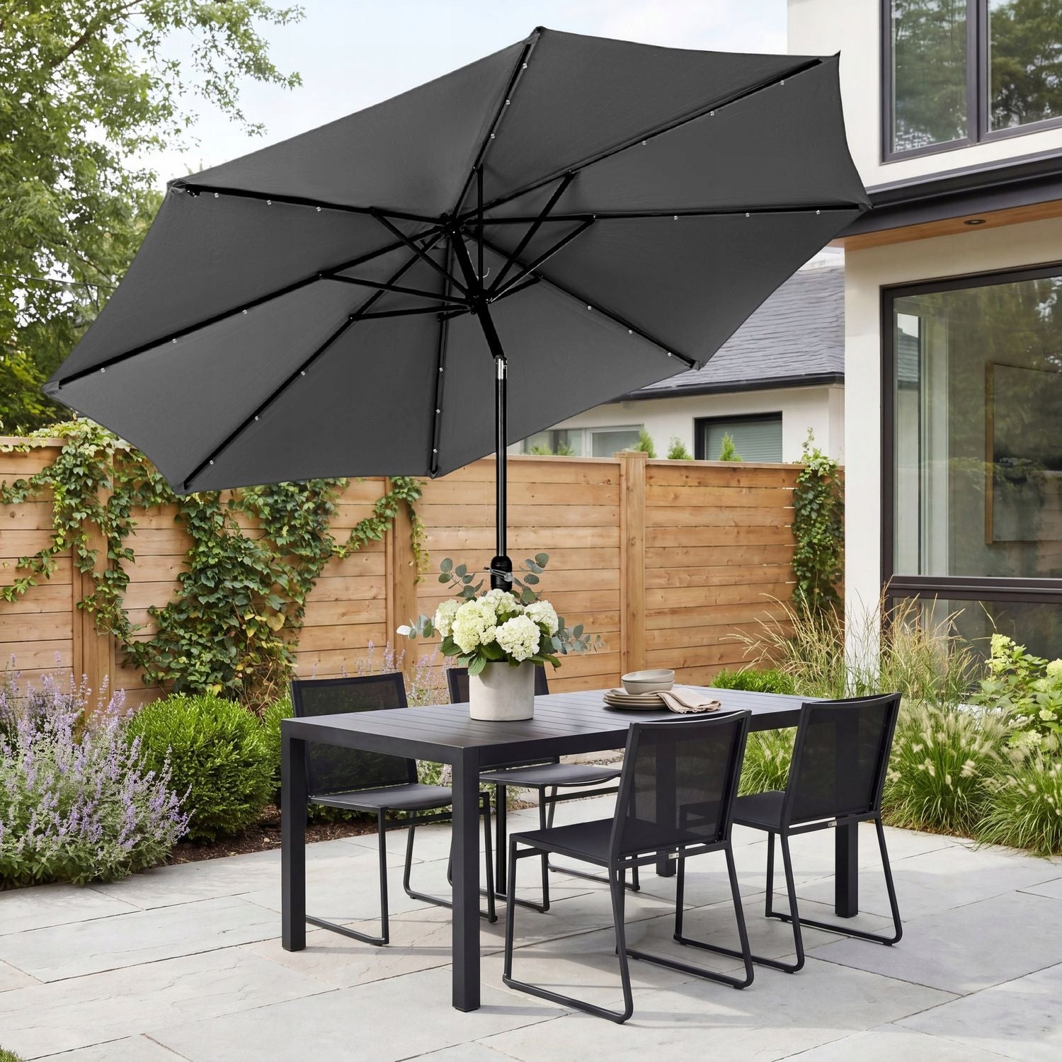 GARDEN UMBRELLA LARGE FOLDING LED 300CM BROKEN TERRACE BALCONY LUVERNO Manufacturer Luverno