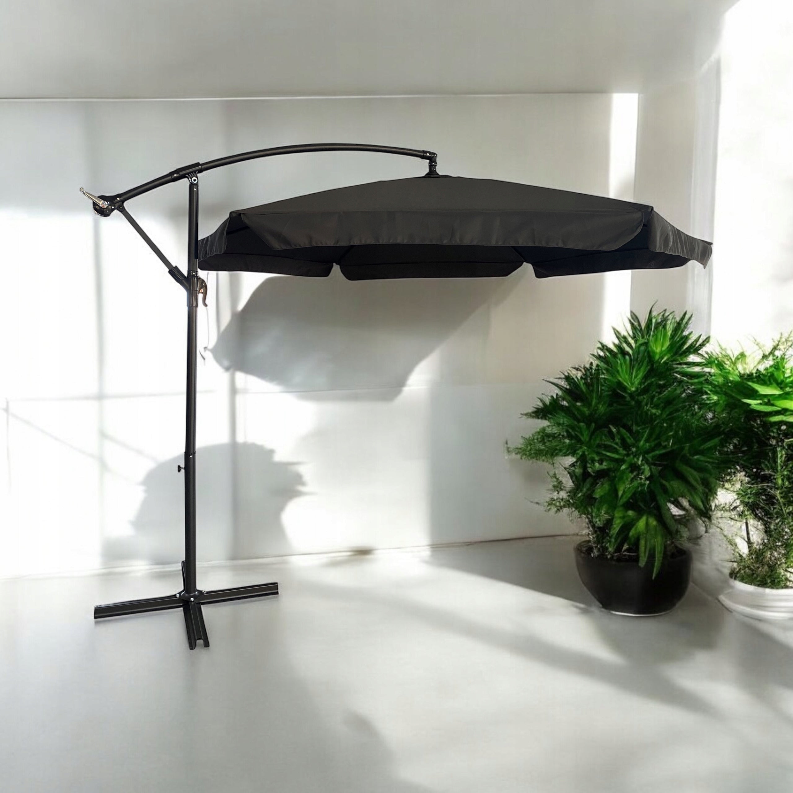 GARDEN UMBRELLA LARGE FOLDING WITH BOOM 350cm + COVER - GREY Manufacturer code YN7011- LG