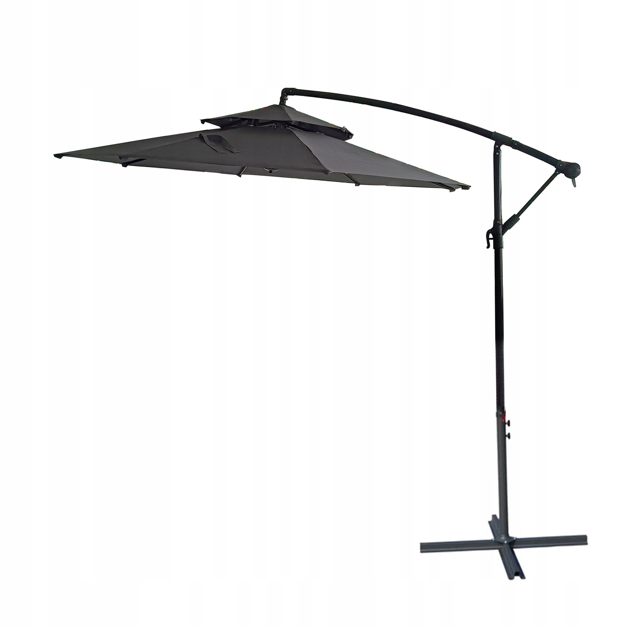 GARDEN UMBRELLA LARGE SOLID FOLDING 2,7 M WITH BOOM ADJUSTABLE XXL Diameter/width 270 cm