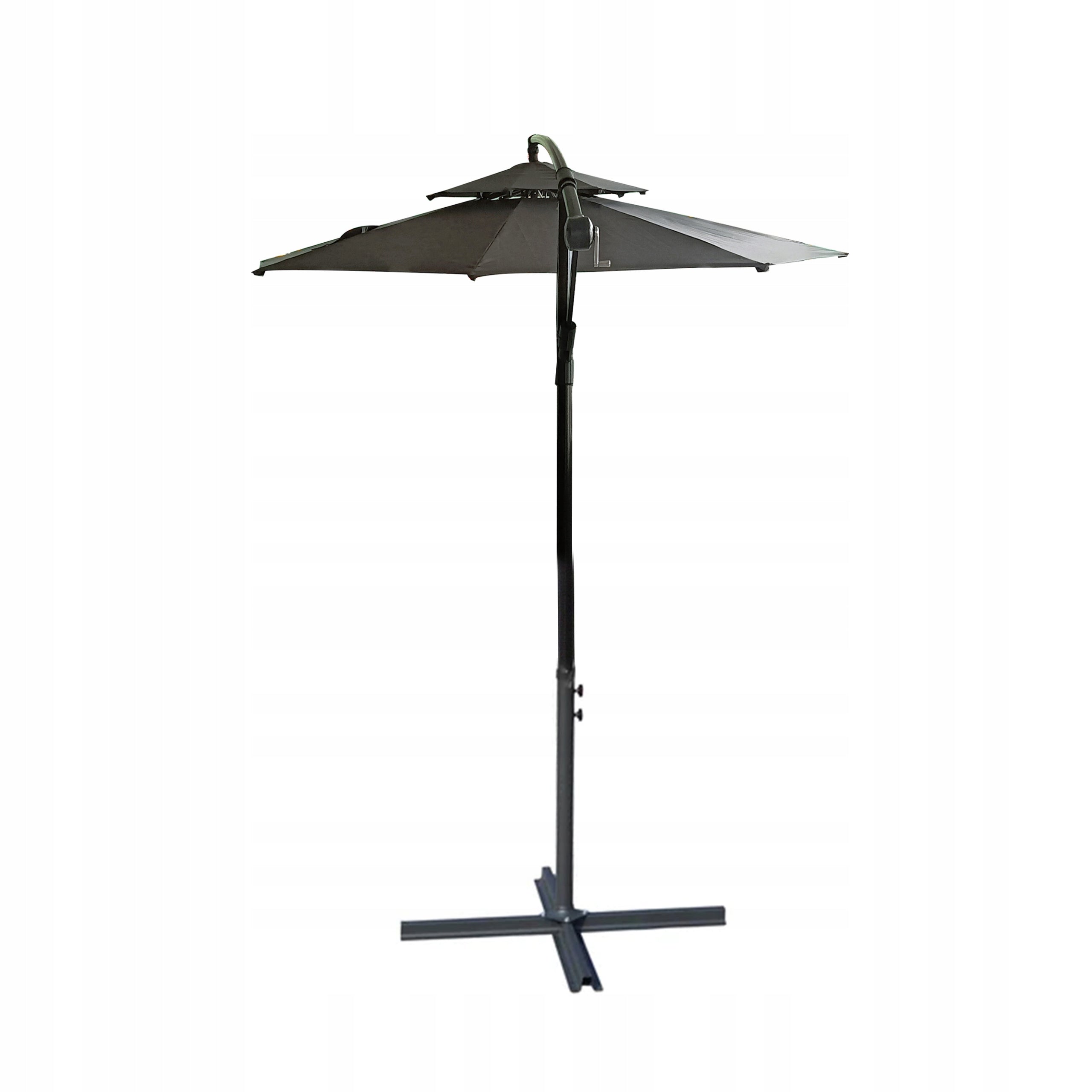 GARDEN UMBRELLA LARGE SOLID FOLDING 2,7 M WITH BOOM ADJUSTABLE XXL Product height 250 cm