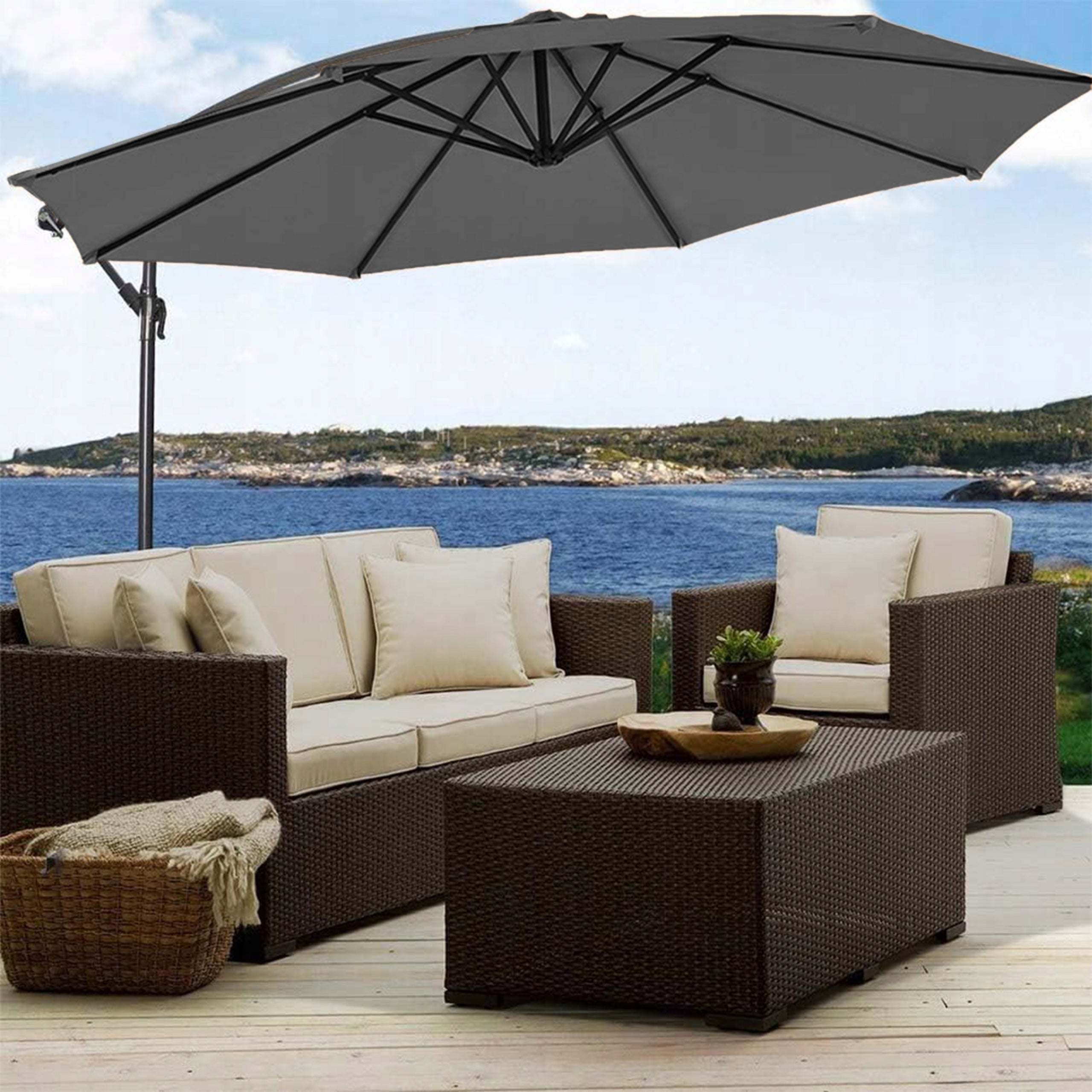 GARDEN UMBRELLA LARGE SOLID FOLDING 3 M WITH BOOM ADJUSTMENT XXXL EAN (GTIN) 5907265026866