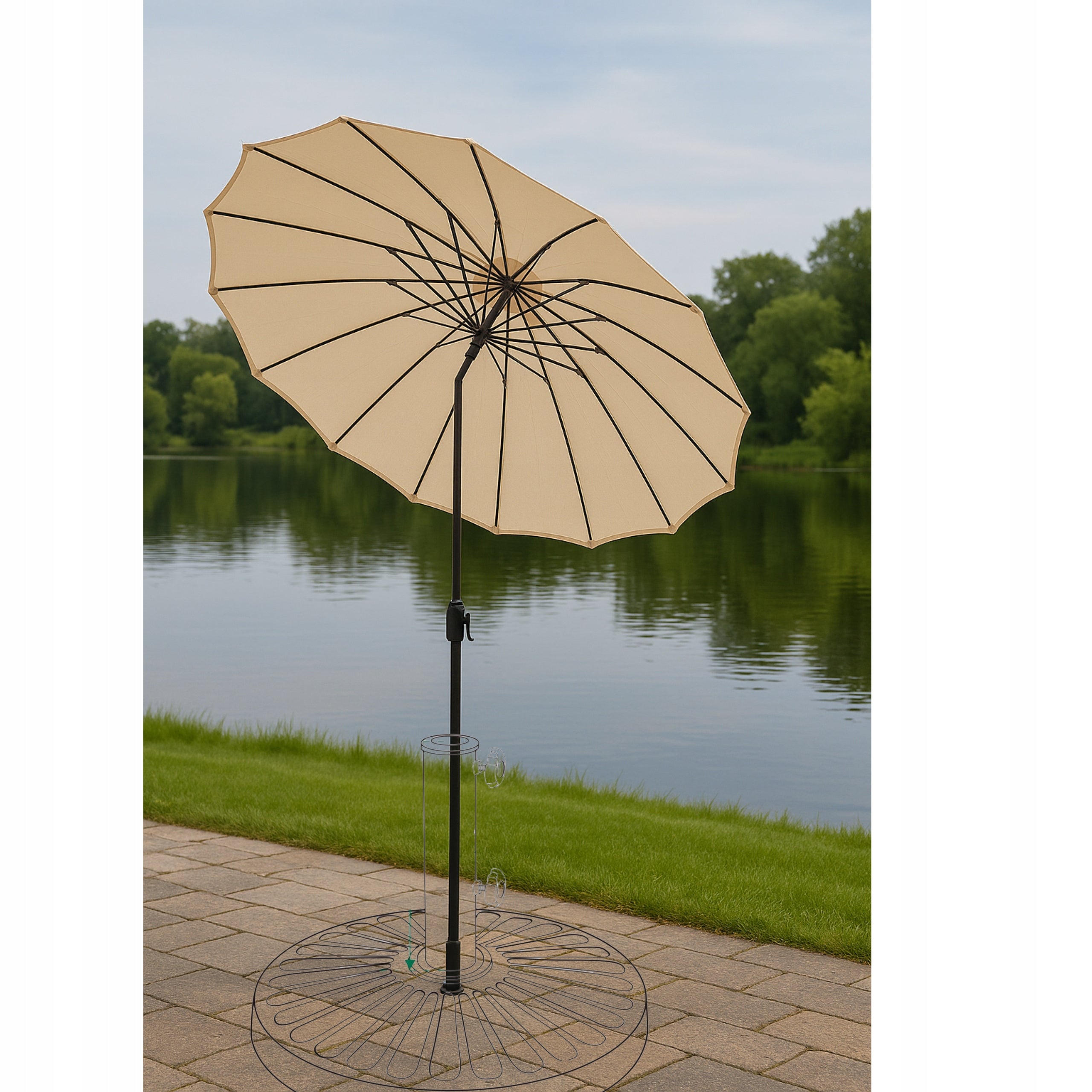 GARDEN UMBRELLA LARGE STABLE RESTAURANT BALCONY GARDEN TERRACE BROKEN 270CM EAN (GTIN) 5907381471397