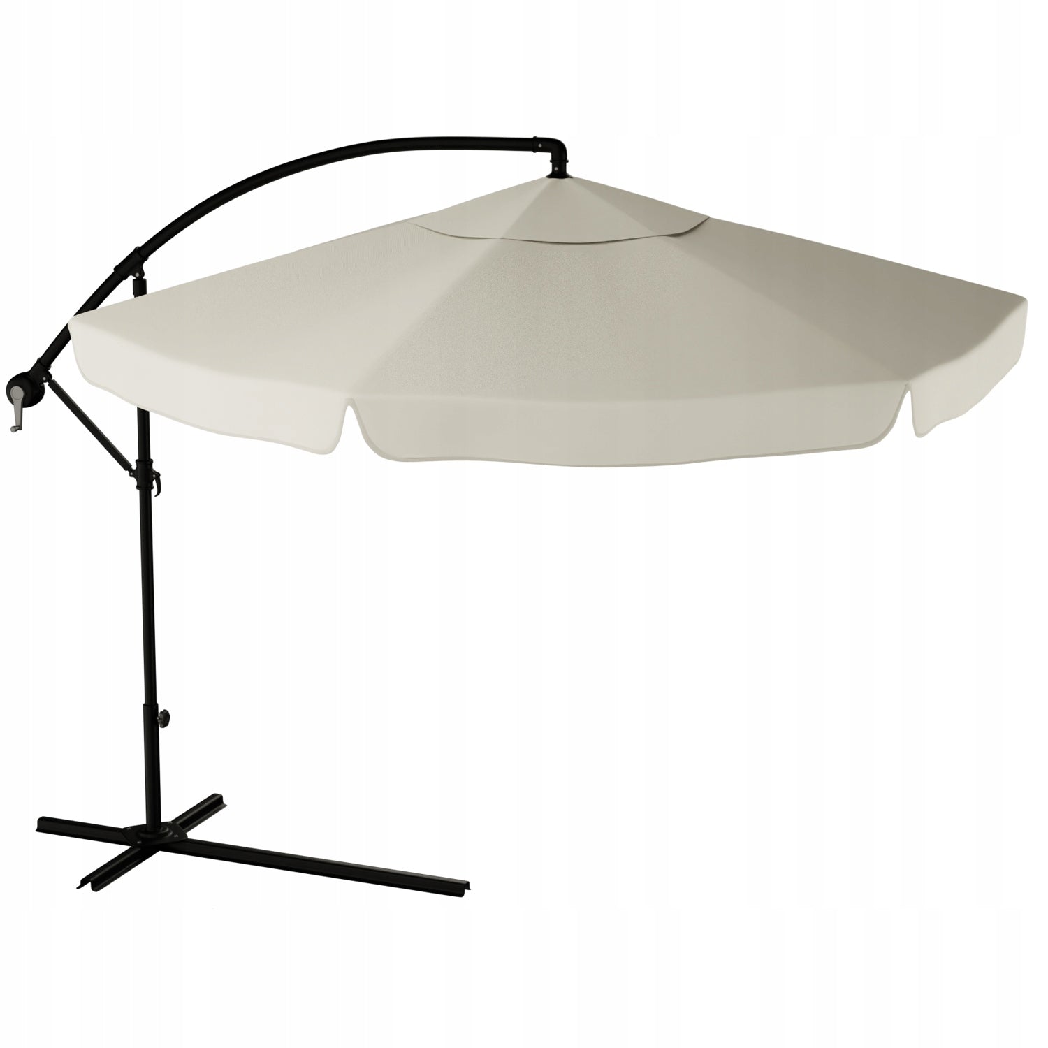 GARDEN UMBRELLA WATERPROOF ON BOOM WITH FRILL 350cm + COVER 3,5M Diameter/width 350 cm