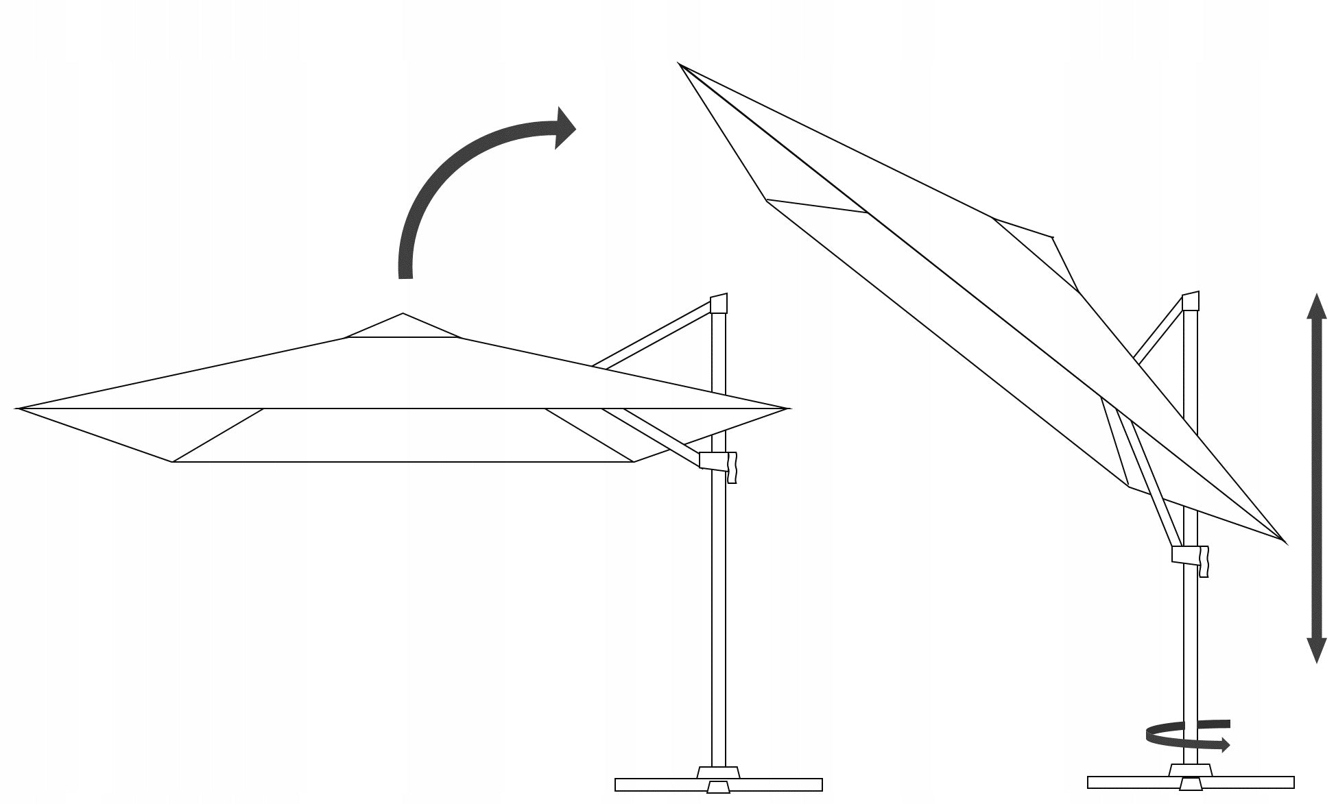 GARDEN UMBRELLA WITH BOOM 2,5 x 2,5 M GREY "MINI ROMA" WITH COVER Manufacturer code GAO5378