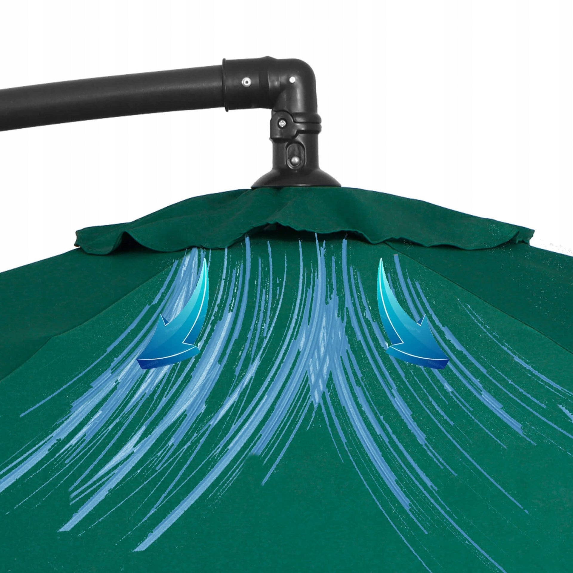GARDEN UMBRELLA WITH BOOM FOLDING ADJUSTABLE COVER GREEN 350 cm Manufacturer Springos