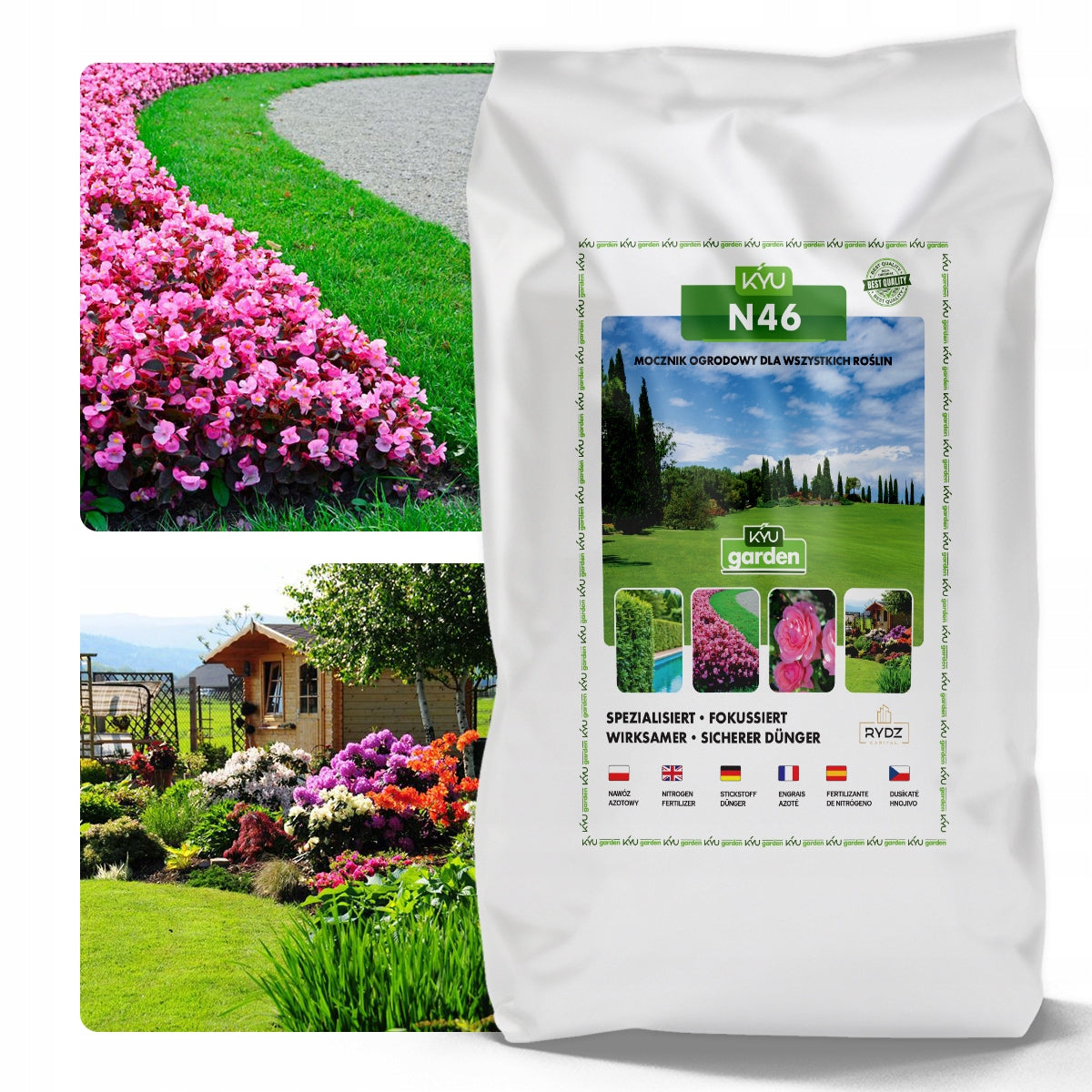 GARDEN Urea Nitrogen 46% Grass Fertilizer Spring Summer 24kg Packaging status original