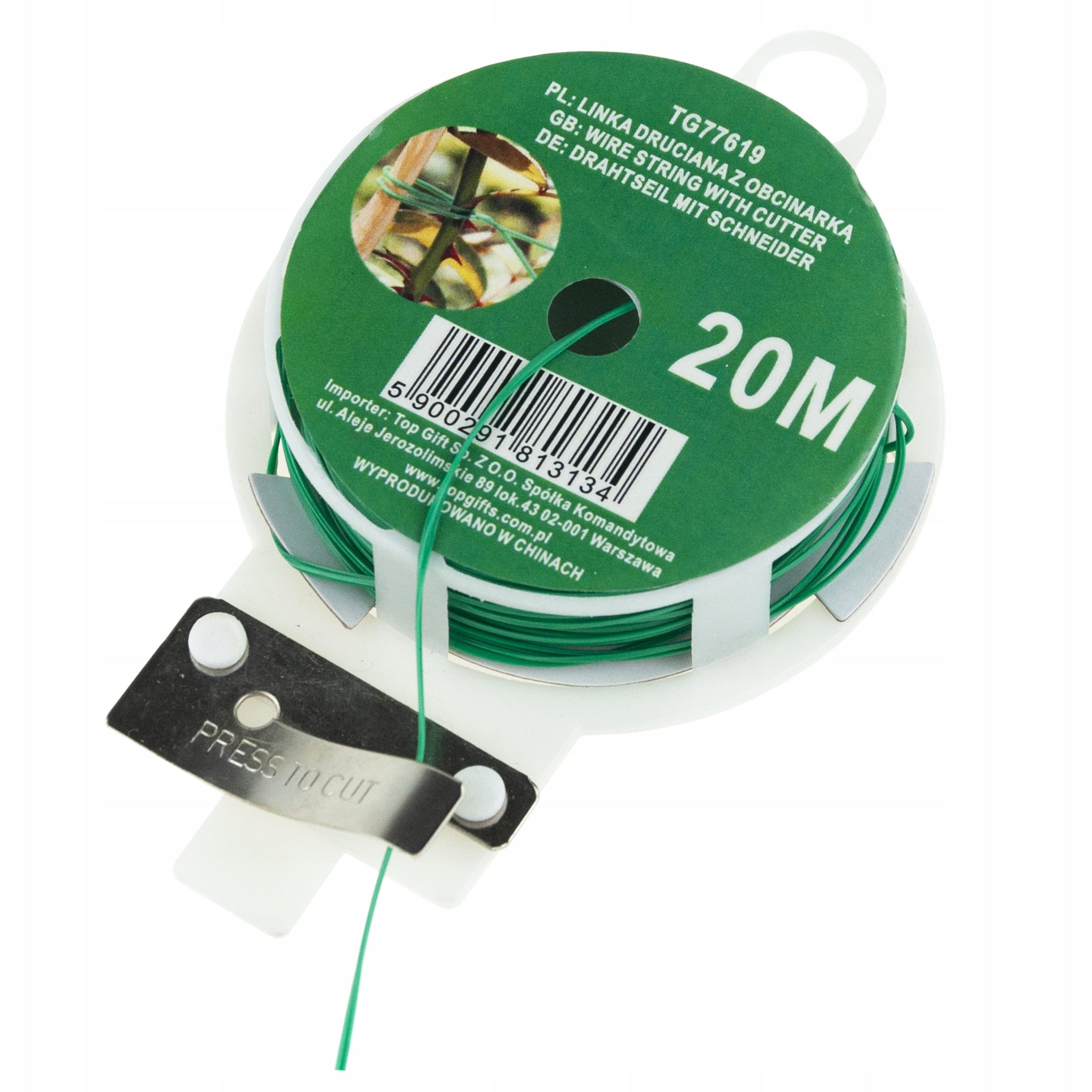 GARDEN WIRE COATED CORD WITH CUTTER 20M PLANT LIGATION Number of pieces 1 pcs