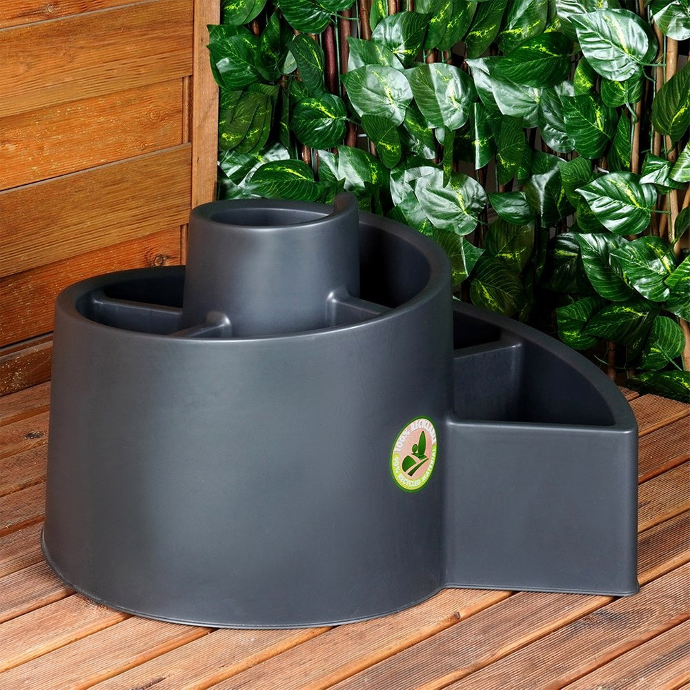 GARDEN plant stand plastic black spiral large outdoor pot Color black gray