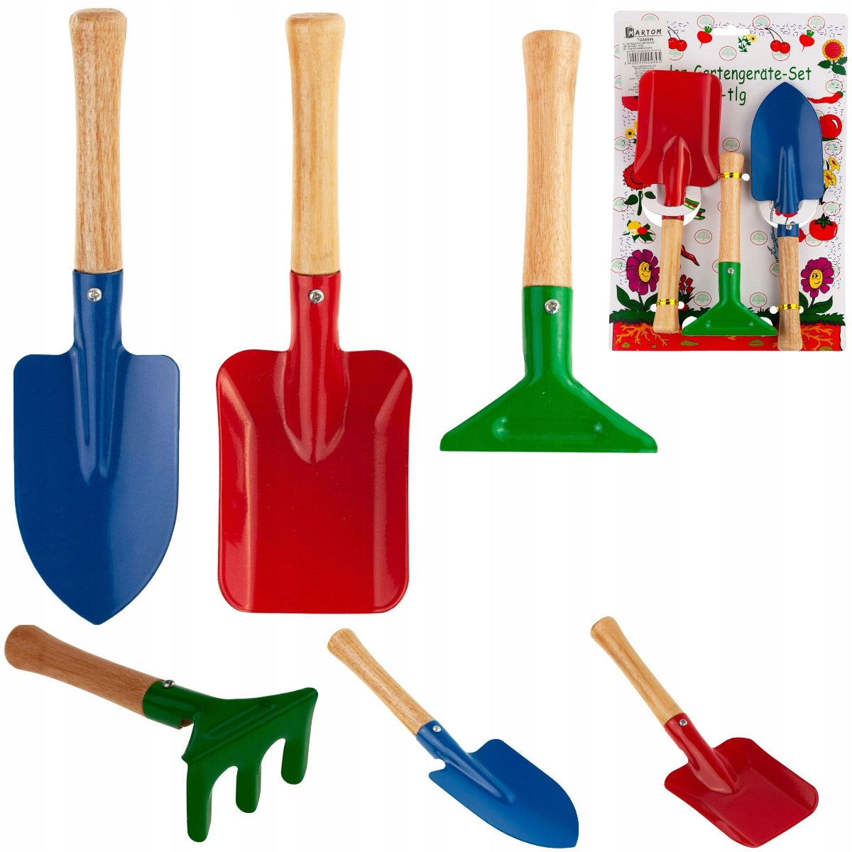 GARDENING TOOL SET RAKE SPADE BLADE 3IN1 MINI GARDEN SET