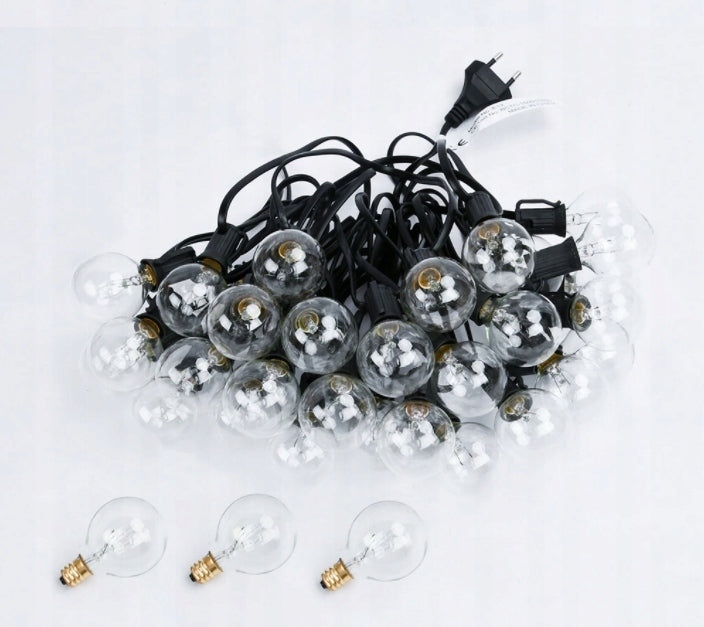 GARLAND GARDEN LIGHTS 25 PATIO BALCONY TERRACE 14m Power supply mains