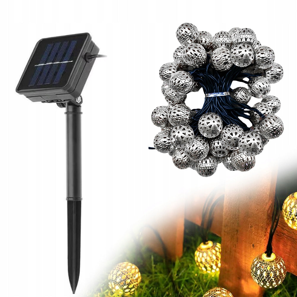GARLAND SOLAR Garden Lights 50 LED Chain Moroccan Balls 7M