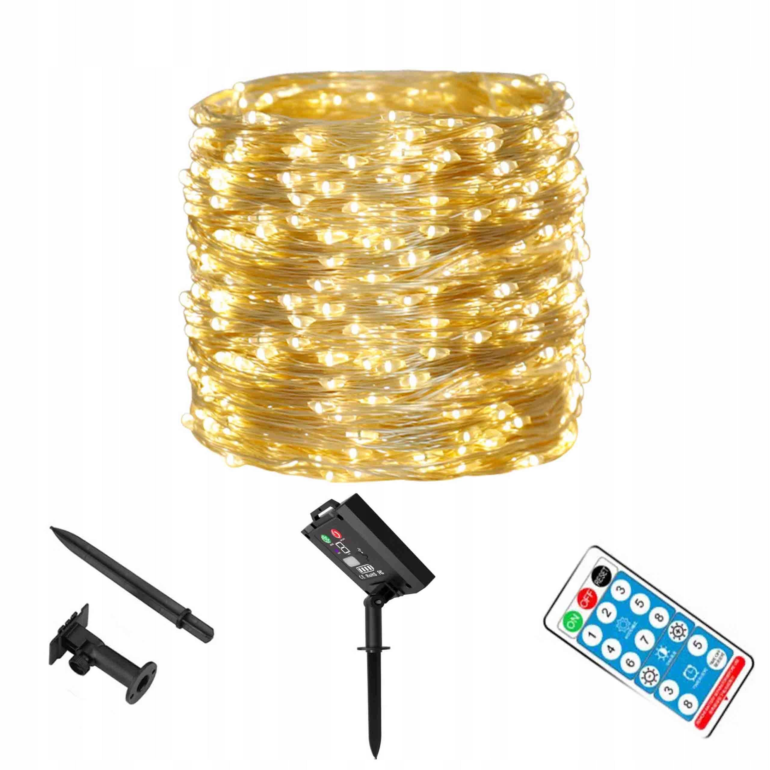 GARLAND SOLAR WIRE GARDEN LIGHTS DECORATIVE FOR CHRISTMAS TREE 200 LED SOLAR