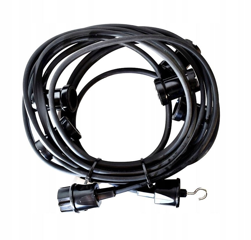 GARLAND polish production IP44 BLACK 6M + END HOOK climatic black