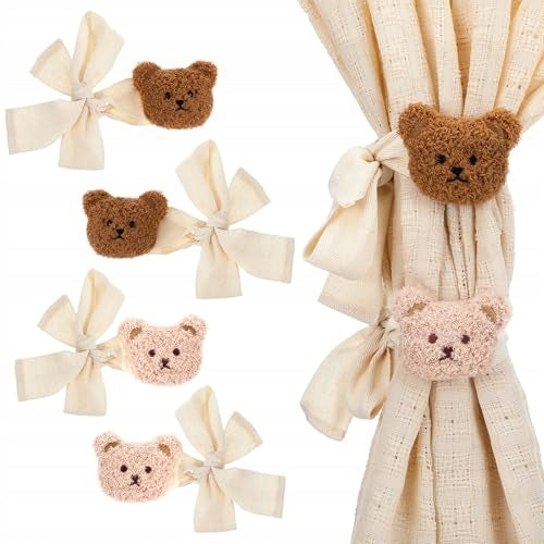 GARTERS FOR CURTAINS BEAR CARTOON COTTON FOR CHILDREN SET OF 4 Brand no brand