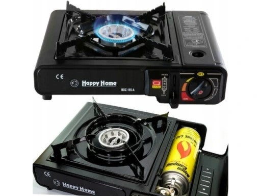 GAS COOKER ORDINARY TOURIST PORTABLE WITH REDUCER WITH SUITCASE +6x GAS Packaging status original