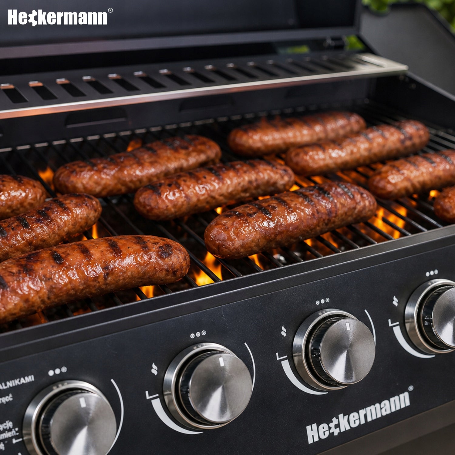 GAS GRILL CAST IRON GARDEN GRATE STAINLESS STEEL 5+1 17,4 kW BLACK Packaging status original