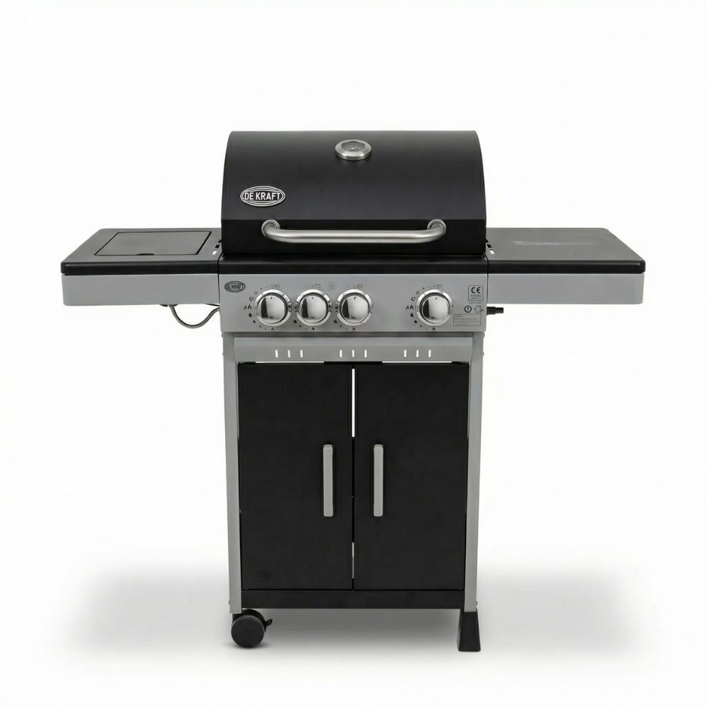GAS GRILL DEKRAFT 3+1 BURNERS CAST IRON GRATE + COVER CYLINDER CABINET Manufacturer code DE-G31