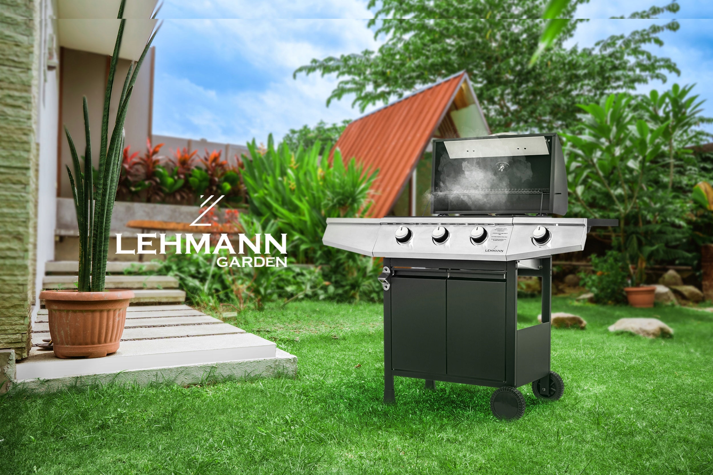GAS GRILL GARDEN CAST IRON STAINLESS STEEL GRATE LEHMANN TEXAS 3+1 COVER Manufacturer code 23232323