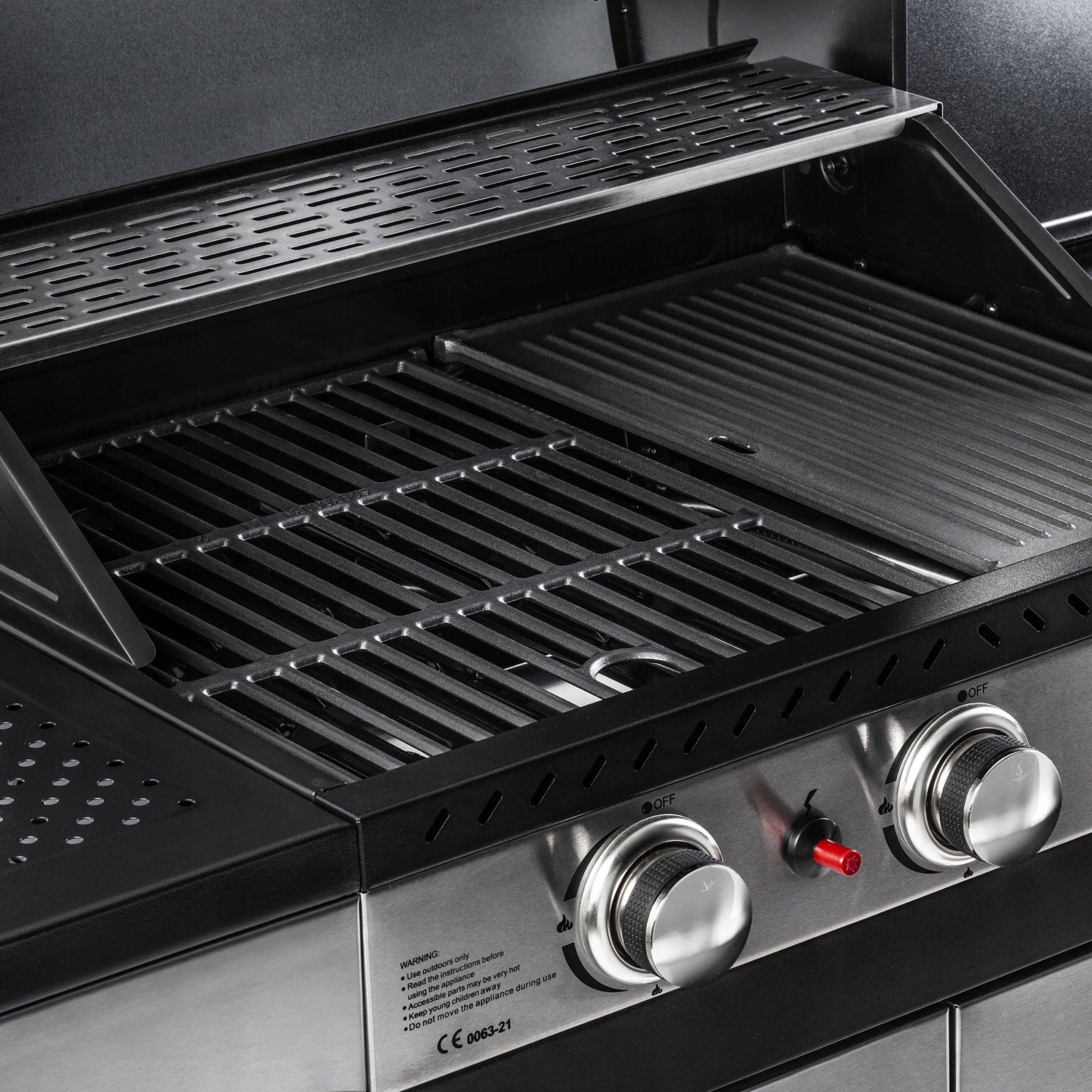 GAS GRILL GARDEN GRATE FORGED STAINLESS STEEL Fieldmann FZG3011 3+1 86cm Grill depth 112 cm