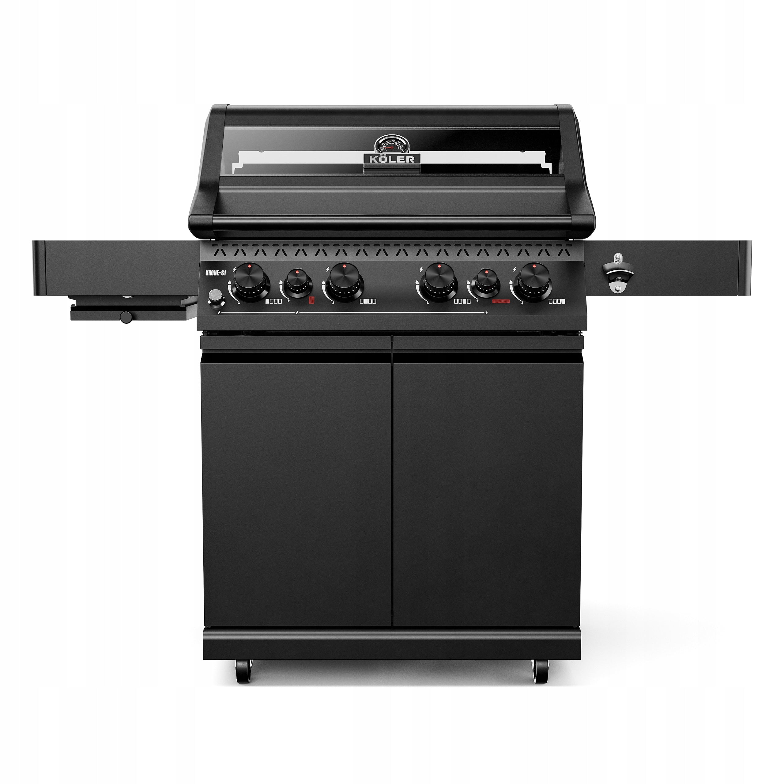 GAS GRILL Koler Krone S1 21,6 kW 4+2 STAINLESS CAST IRON GLASS Black Brand KOLER