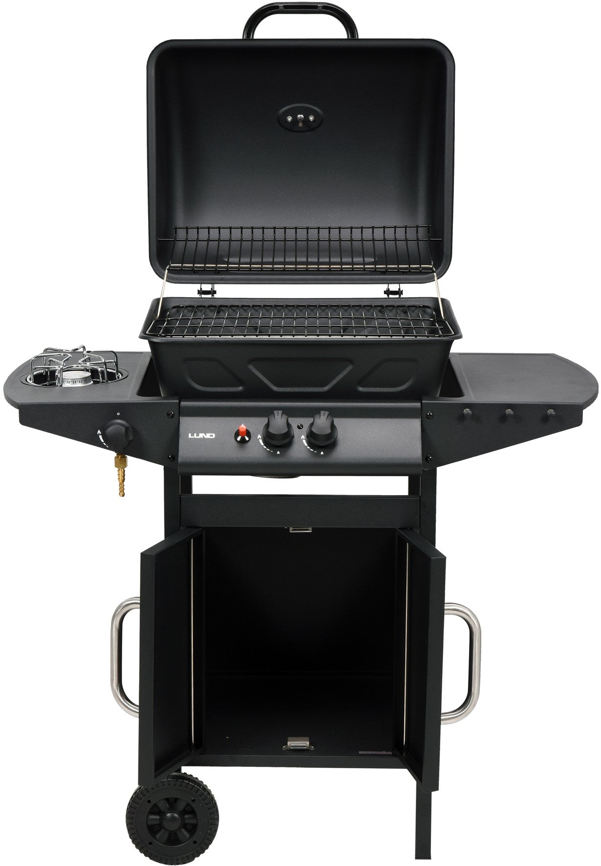 GAS GRILL Lund 8 kW 3 Burners with Cover Steel Grate and Side Burner Grill height 102 cm