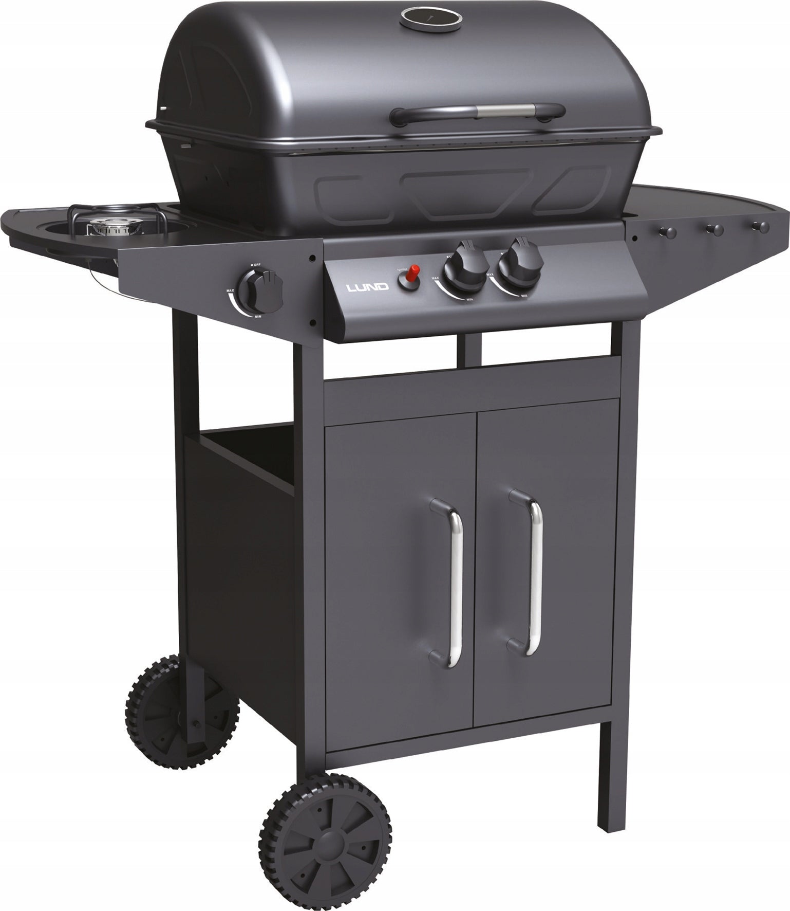 GAS GRILL Lund 8 kW 3 Burners with Cover Steel Grate and Side Burner