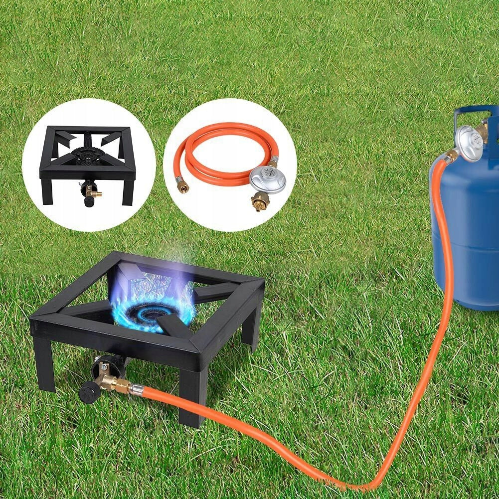 GAS STOOL CAST IRON CYLINDER BURNER TOURIST STOVE HOSE 8KW Brand no brand