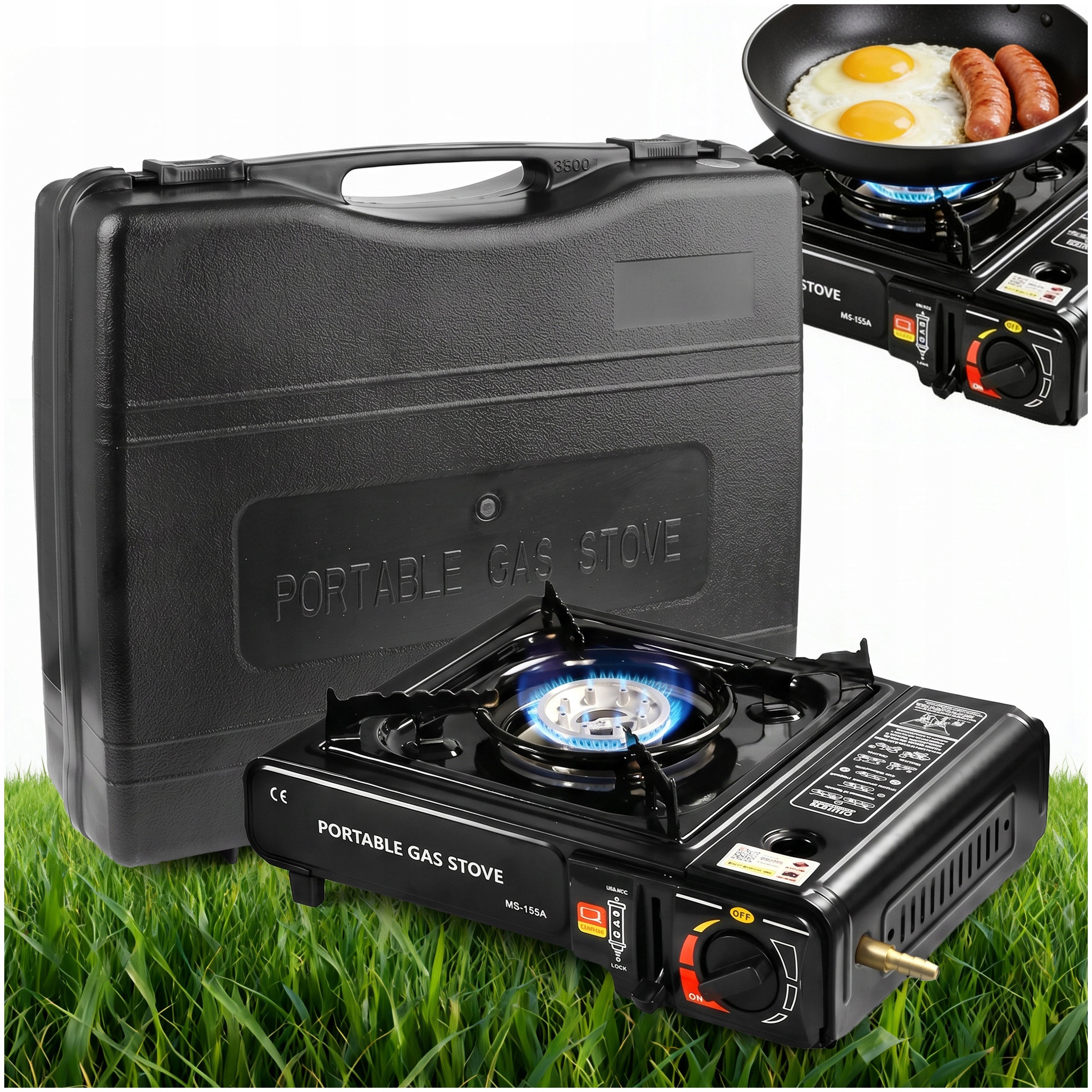 GAS TOURIST STOVE FOR CARTRIDGES FIELD CYLINDER PORTABLE SUITCASE