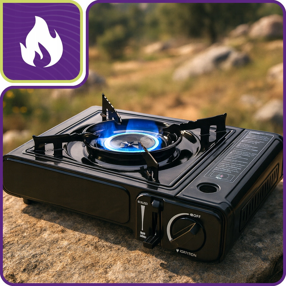 GAS TOURIST STOVE PORTABLE GAS BURNER FOR CARTRIDGES + SUITCASE Packaging status original