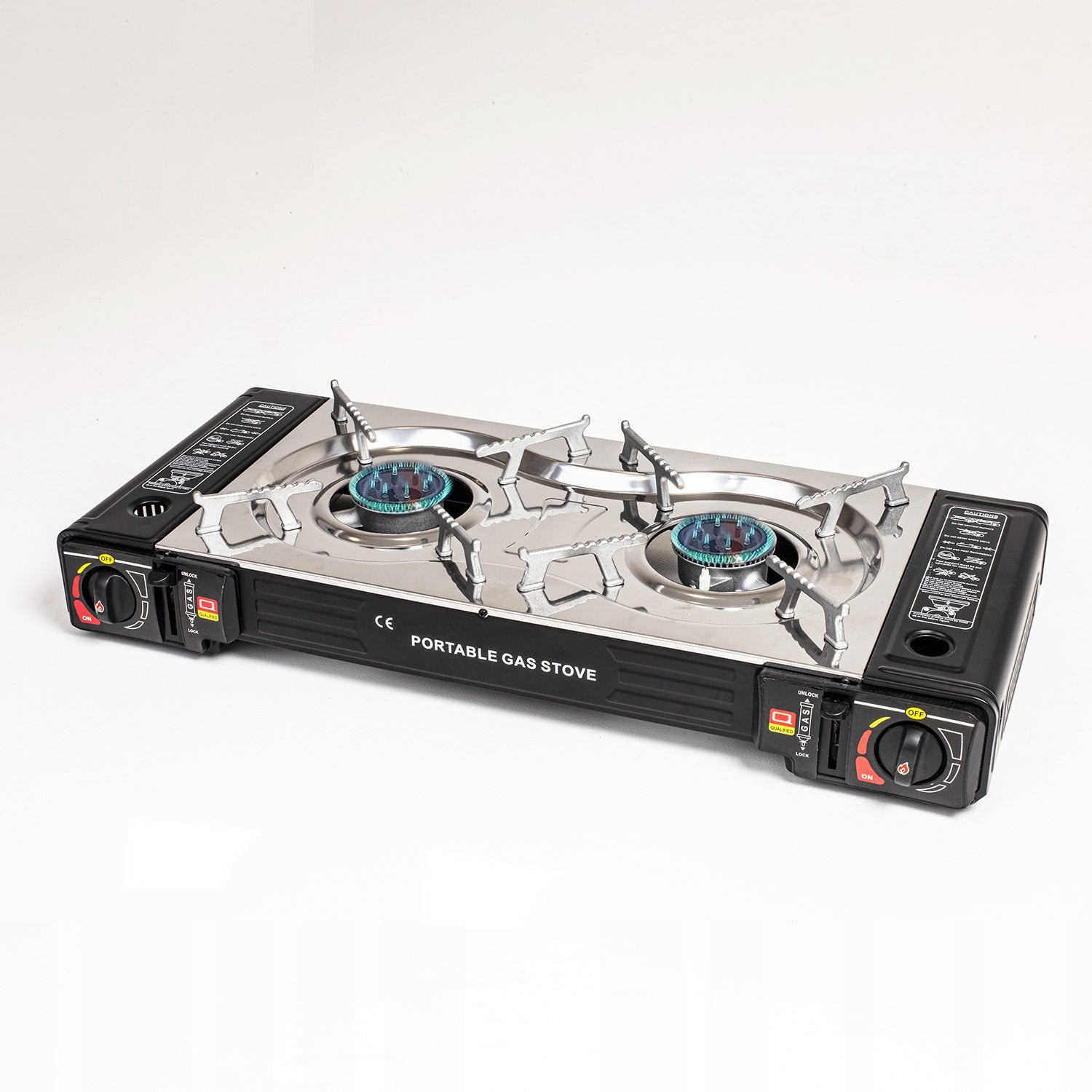 GAS TOURIST STOVE PORTABLE TWO-BURNER FOR CYLINDER CARTRIDGES Brand Be-Active.pl